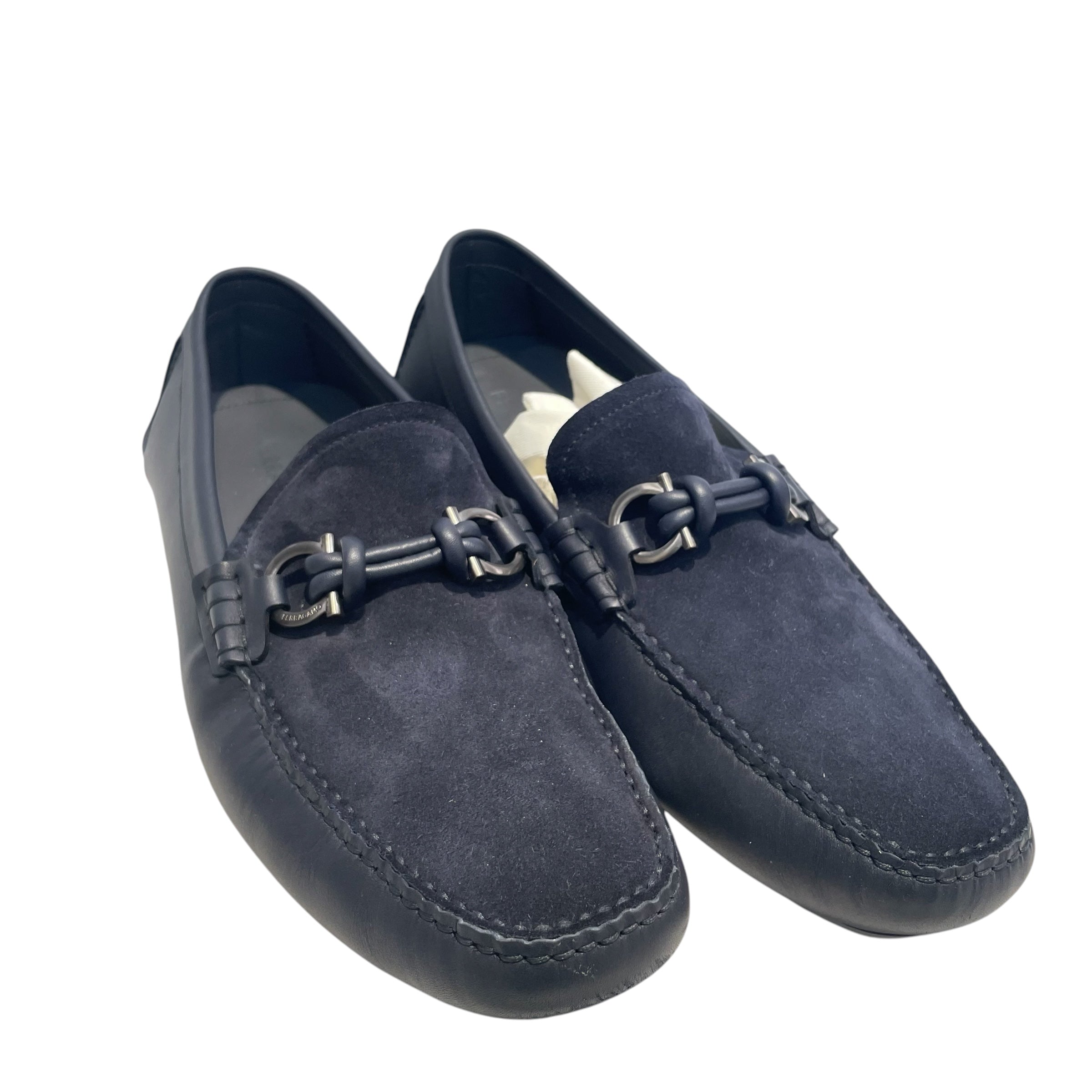 Salvatore Ferragamo/Deck Shoes/US 11.5/IDG/sil logo inside/ferro drivers view 1