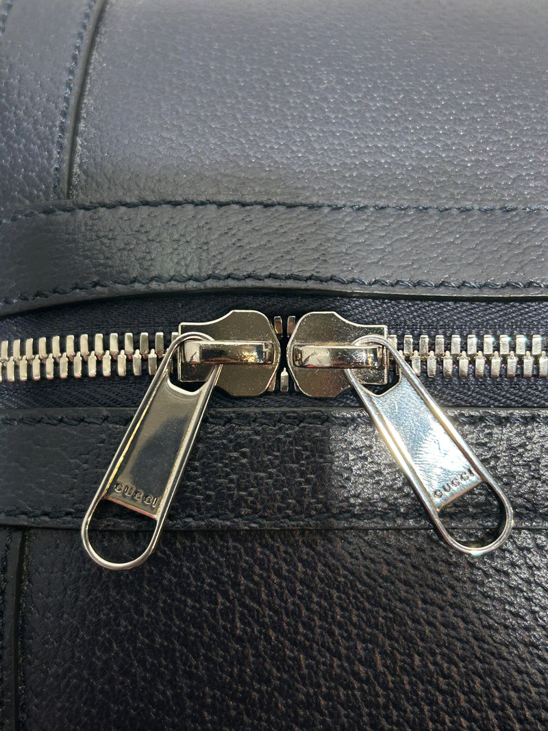 GUCCI/Luggage/Leather/NVY/SAVOY WEB DUFFLE / SLV GG