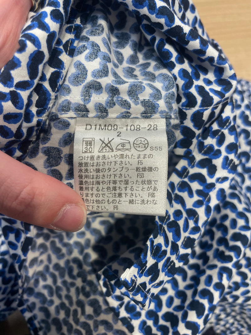 BURBERRY BLACK LABEL/LS Shirt/2/Blue/Cotton/All Over Print/
