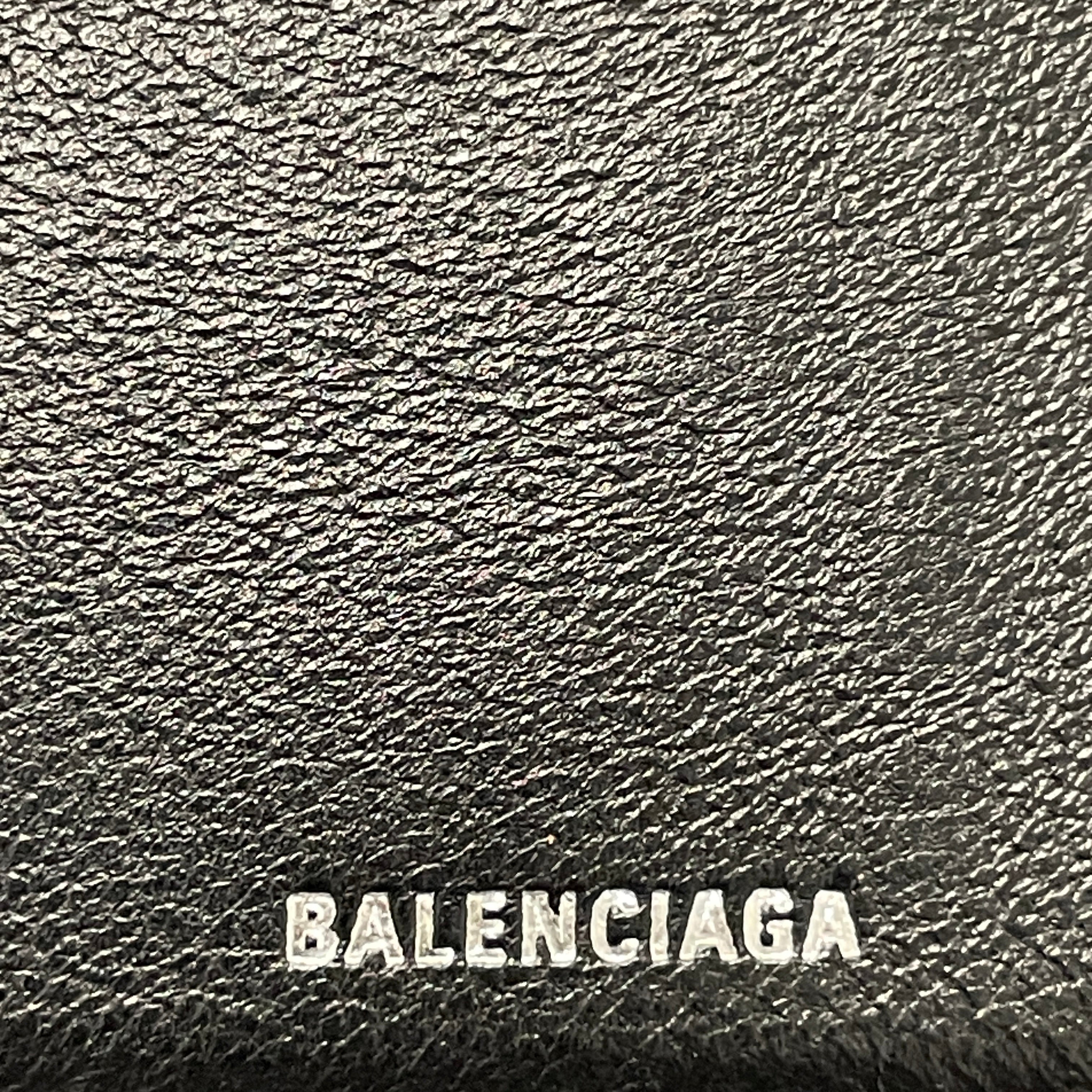 BALENCIAGA/Bifold Wallet/All Over Print/Leather/BLK/signature vertical bifold view 5