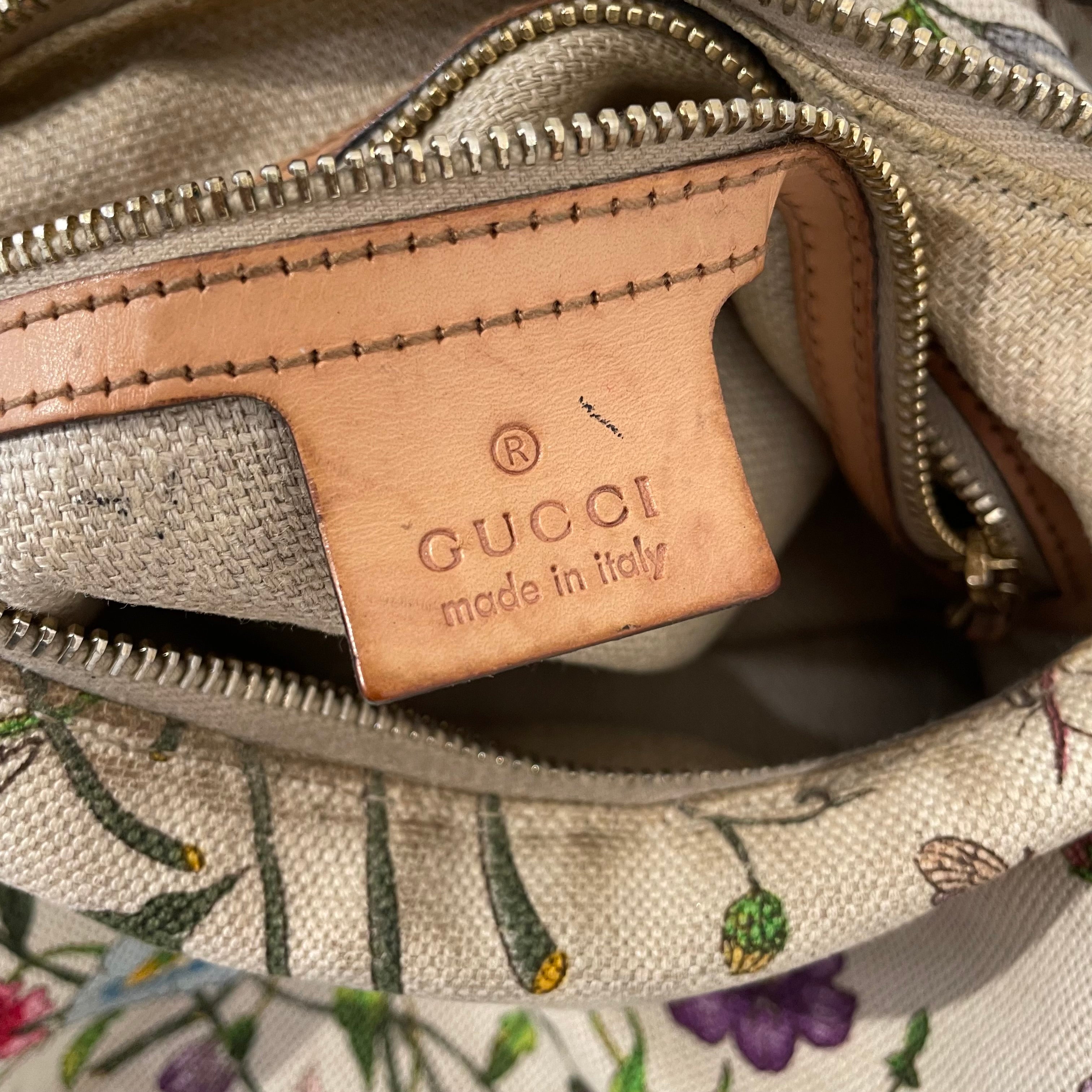 GUCCI/Hand Bag/Floral Pattern/Cotton/CRM/hobo floral canvas view 5