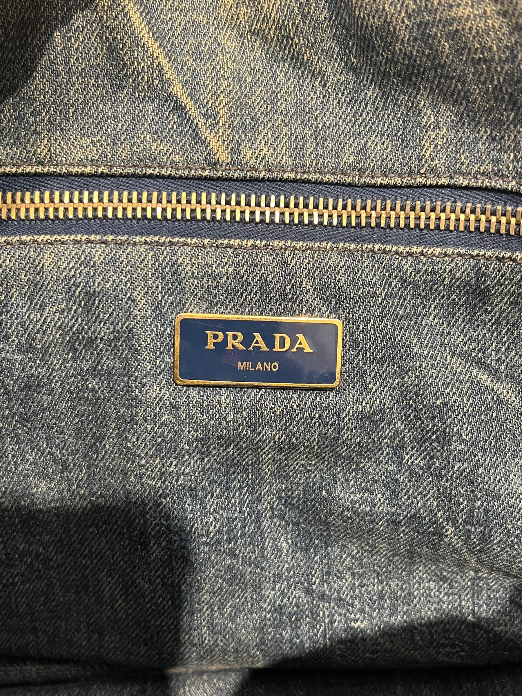 PRADA/Hand Bag/Cotton/IDG/Soft Denim Bag view 5
