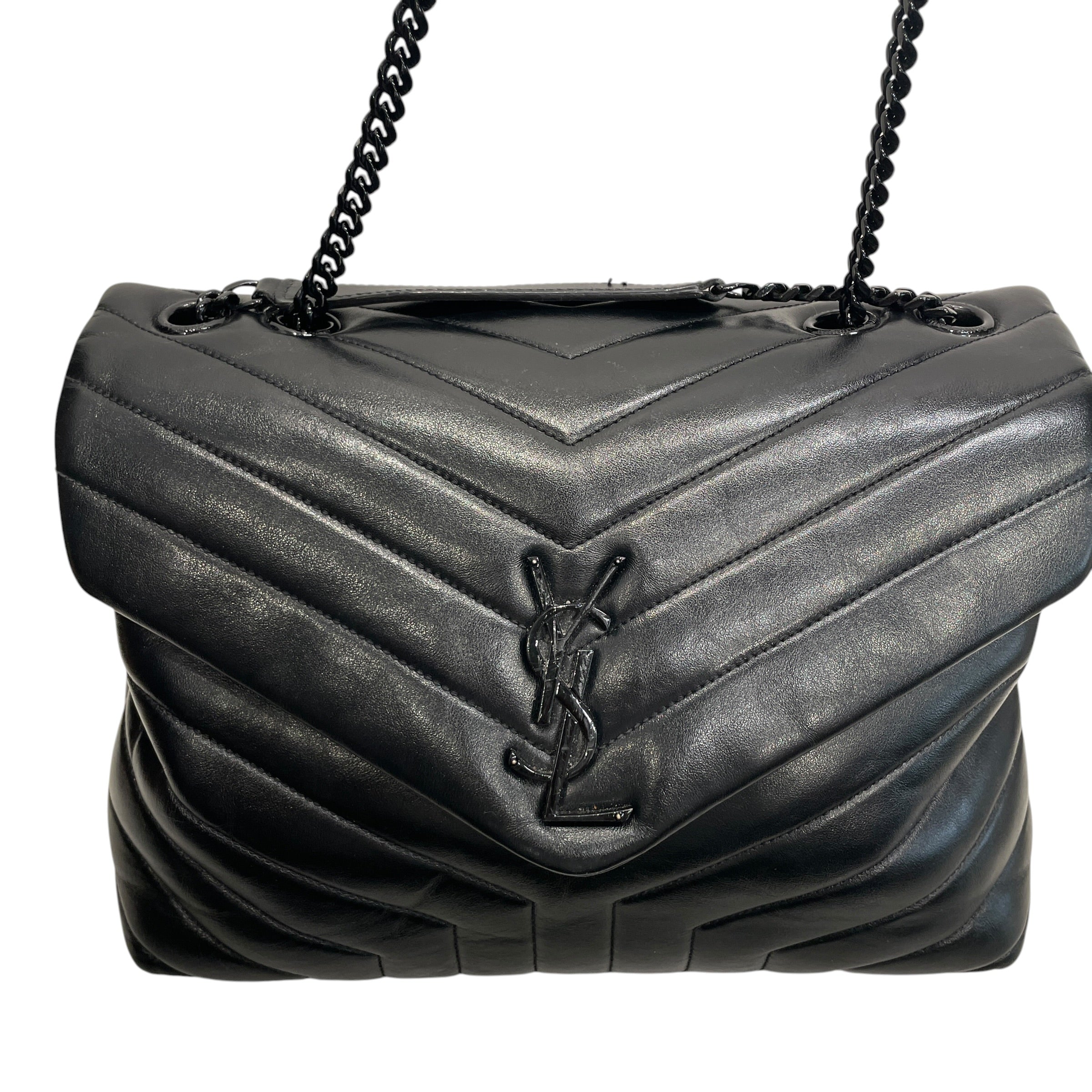 YVES SAINT LAURENT/Bag/Leather/BLK/MEDIUM LOULOU view 3