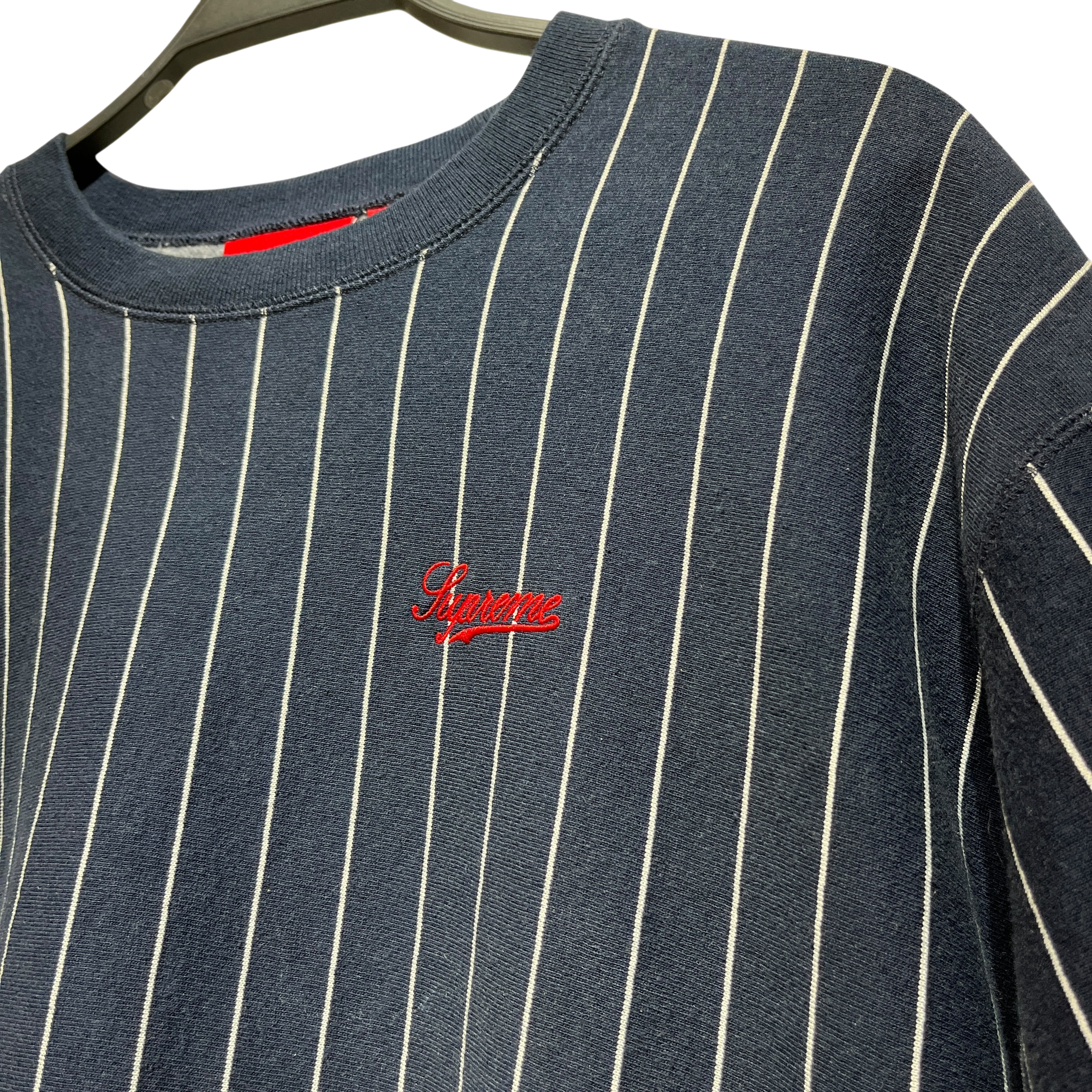 Supreme/Sweater/M/Cotton/NVY/PINSTRIPE view 3