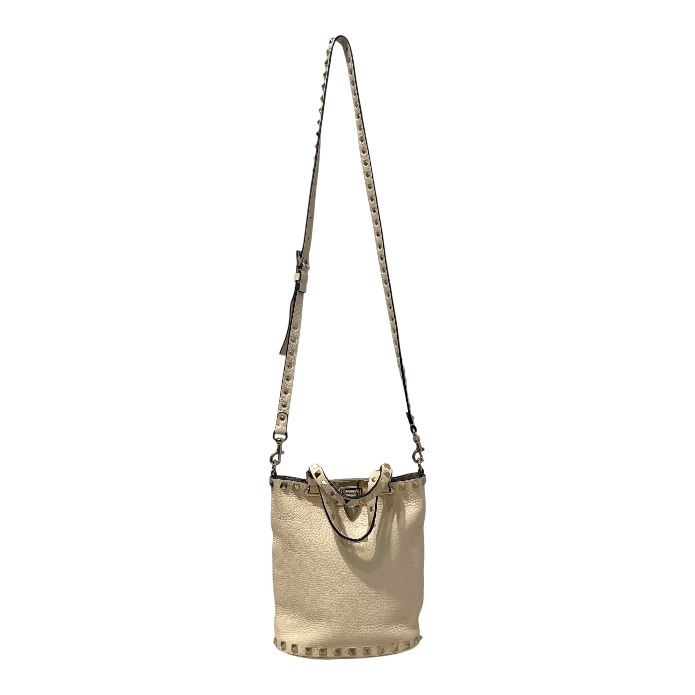 VALENTINO/Cross Body Bag/Leather/WHT/Rock Stud Bucket Bag view 2