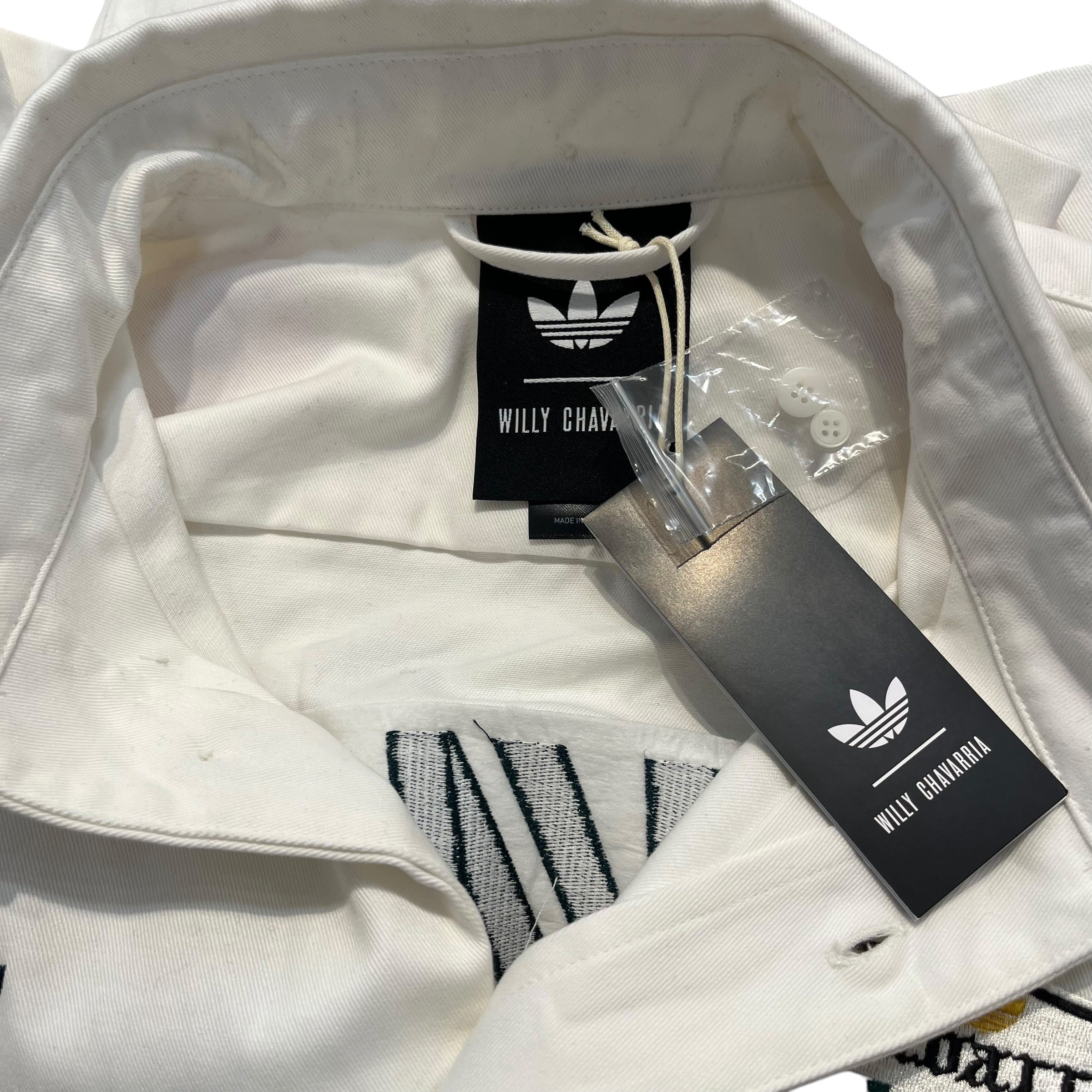 WILLY CHAVARRIA/LS Shirt/XXS/Cotton/WHT/logos on front view 3