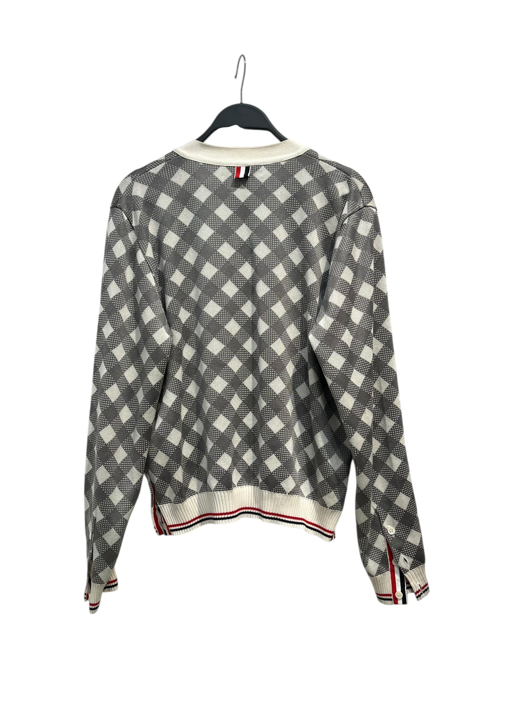 THOM BROWNE. NEW YORK/Cardigan/2/Gingham Check/Cotton/GRY/COTTON GINGHAM PATTERN view 2