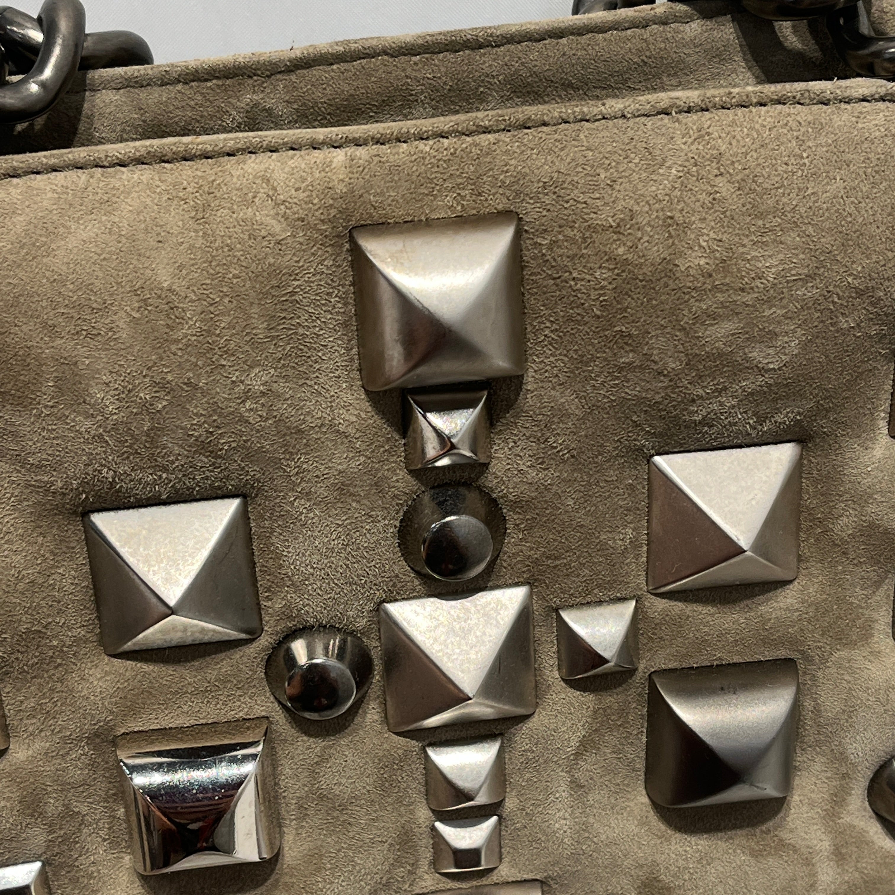 roberto cavalli/Hand Bag/Suede/BEG/SILVER PYRAMID STUD SUEDE BAG view 7