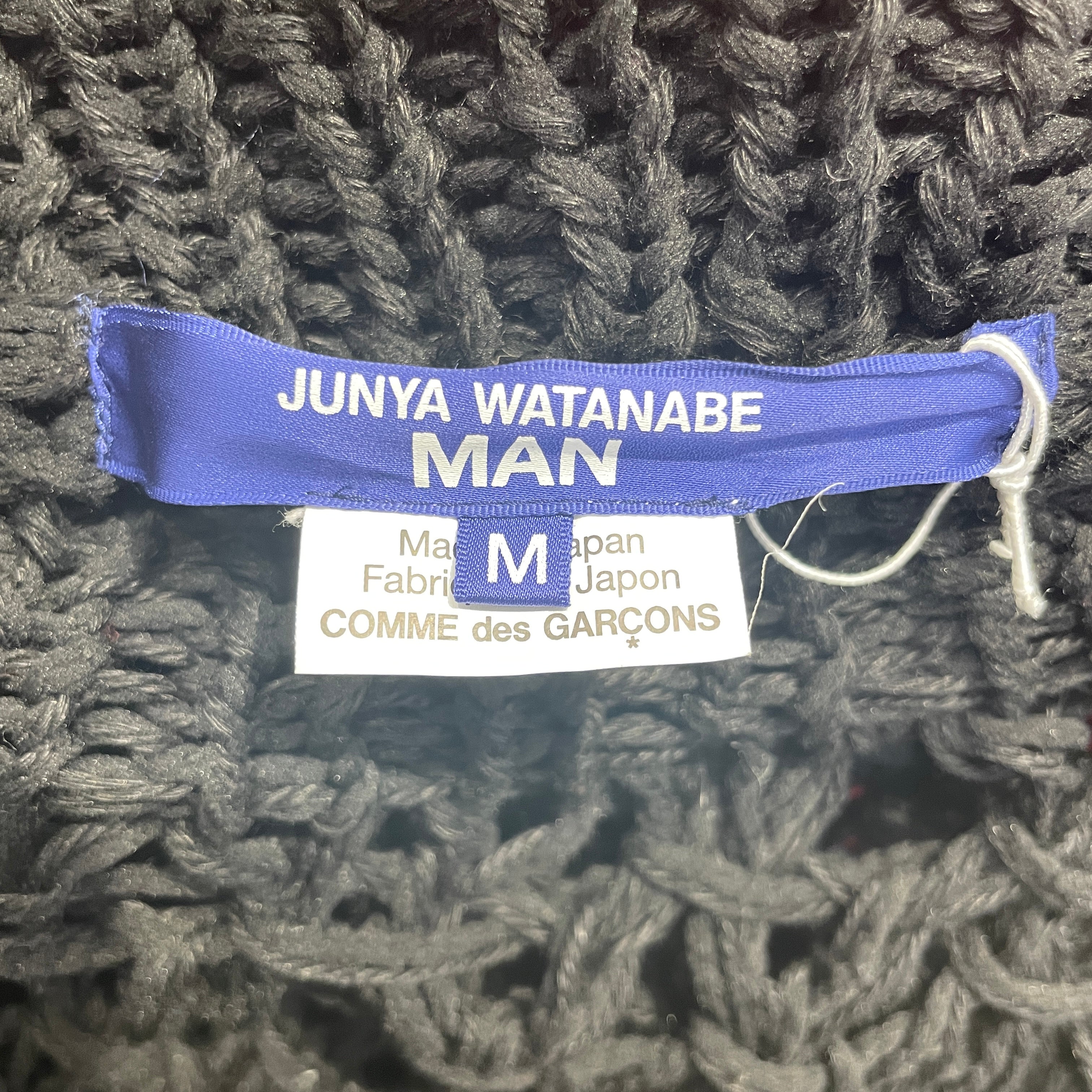JUNYA WATANABE COMME des GARCONS/Heavy Sweater/M/Wool/BLK/NET-KNIT view 3