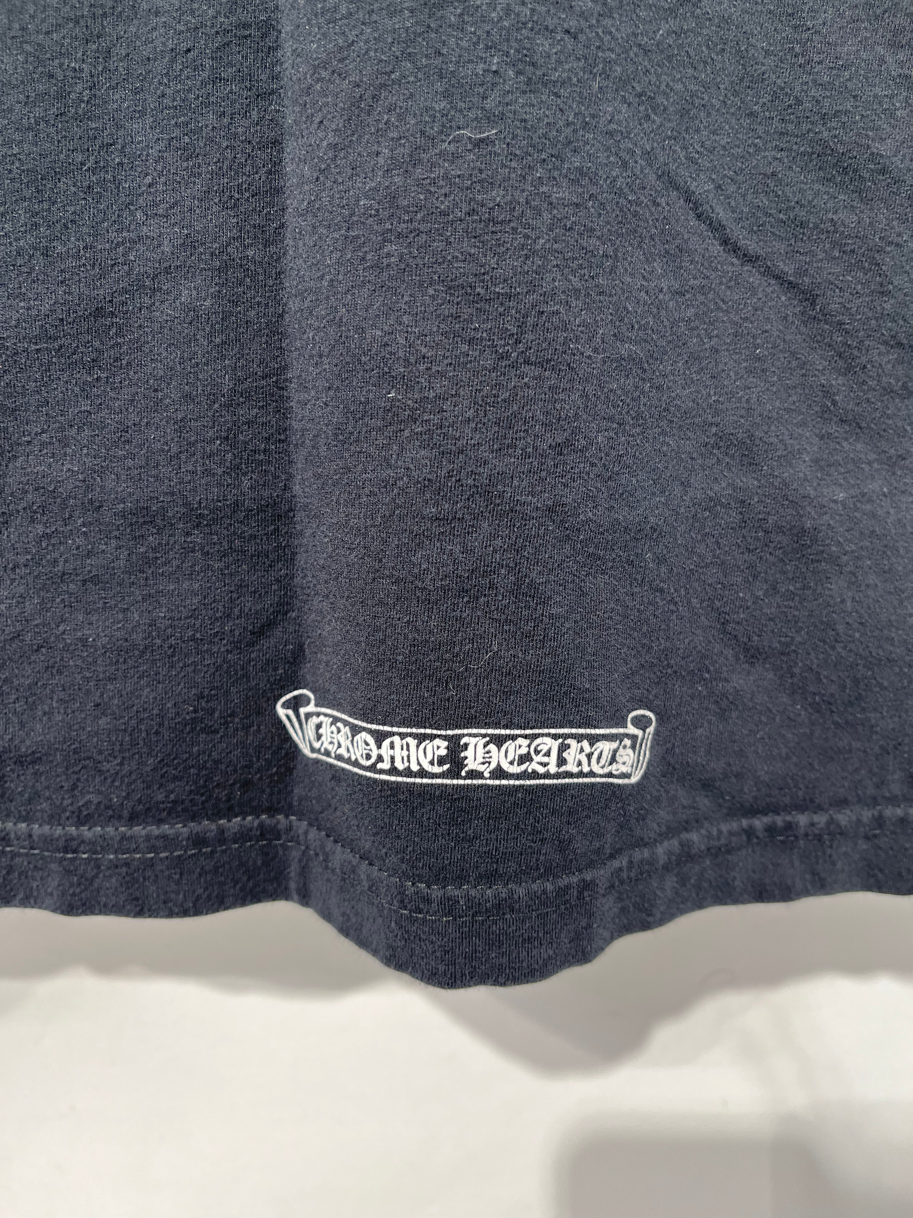 CHROME HEARTS/T-Shirt/L/Cotton/BLK/HEROES PROJECT HORSESHOE TEE view 3