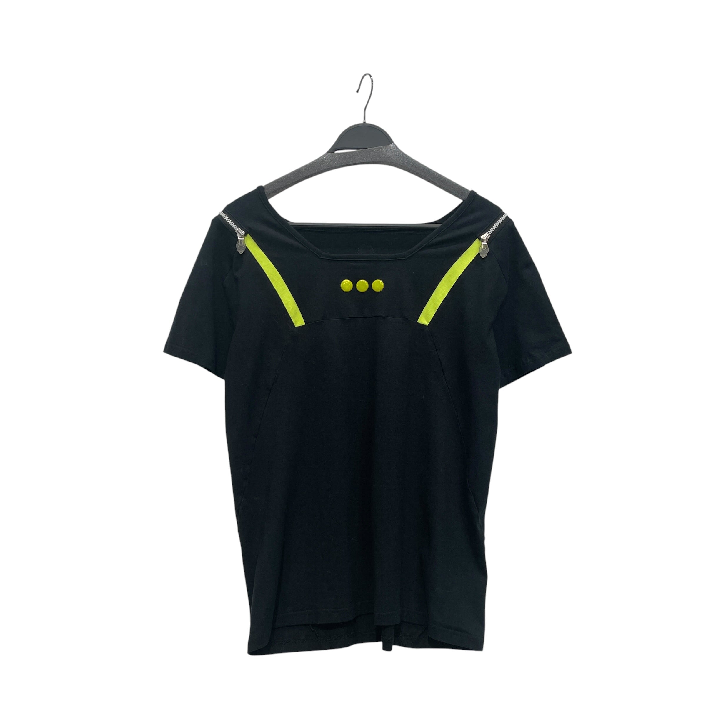 CYBERDOG/T-Shirt/M/Cotton/BLK/BLK/ NEON YLW ZIP TEE view 1