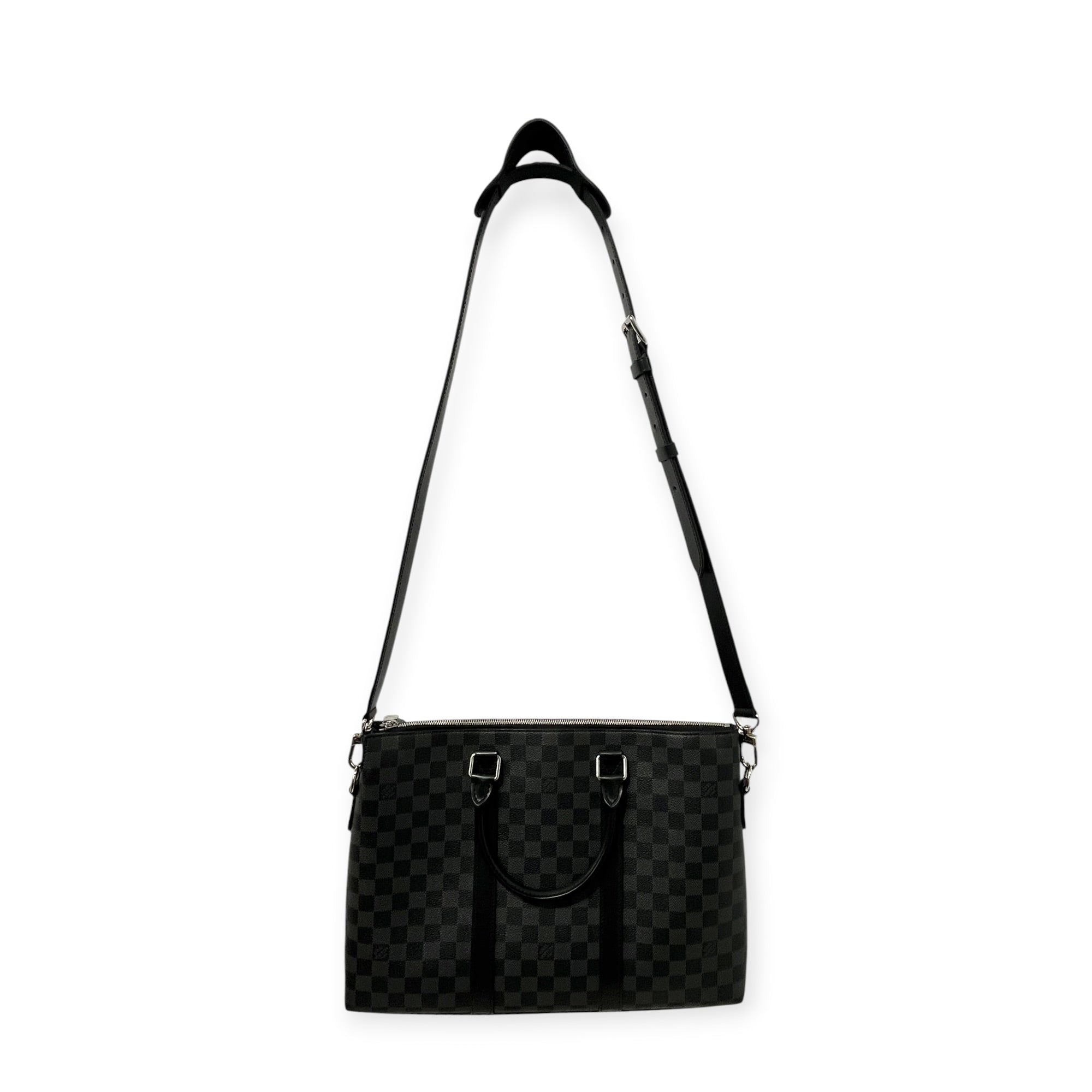 LOUIS VUITTON/Cross Body Bag/Gingham Check/Leather/BLK/DAMIER GRAPHITE TADAO PM TOTE view 10