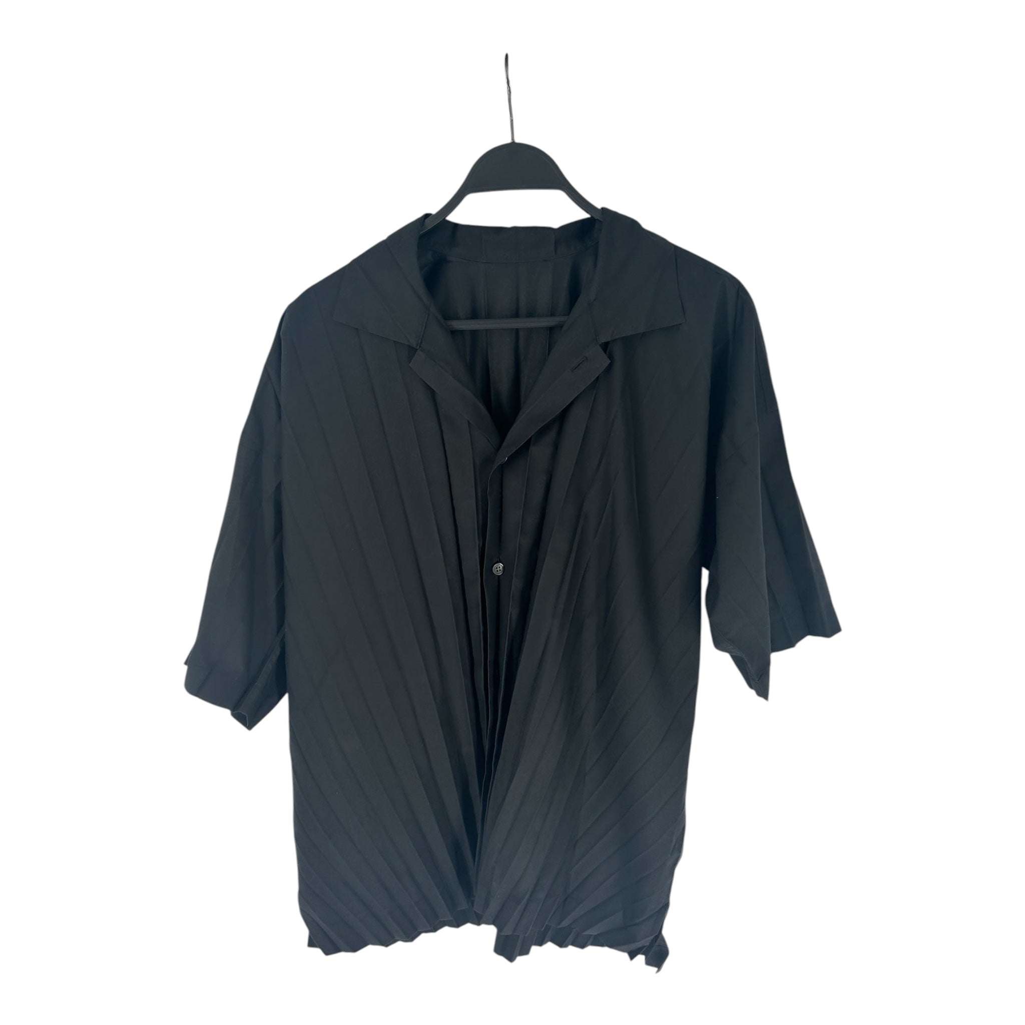 HOMME PLISSE ISSEY MIYAKE/SL Shirt/4/Polyester/BLK/hp68-fj009/ lining look thrght view 1