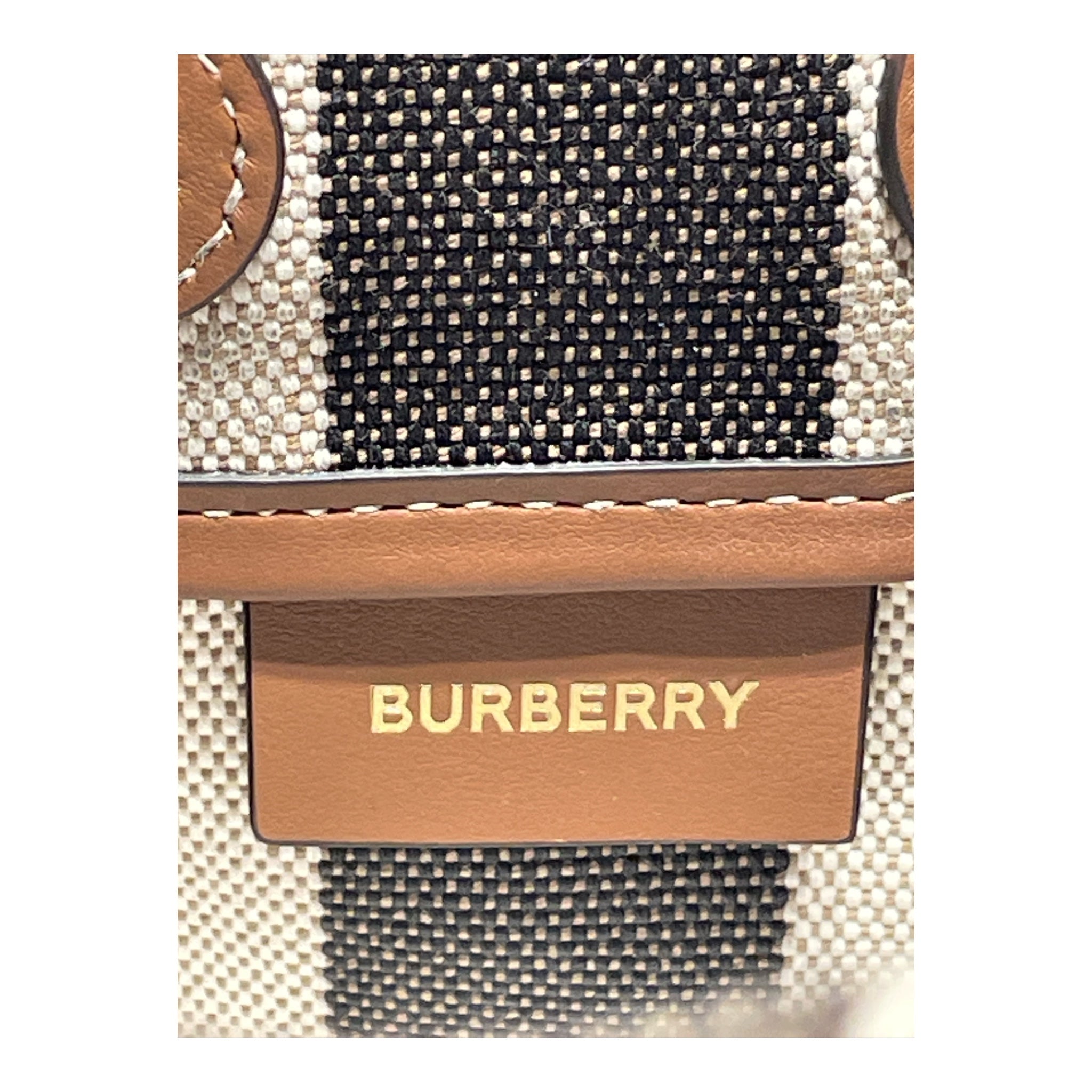 BURBERRY LONDON/Cross Body Bag/Plaid/Cotton/CML/Giant Check Drawstring Bucket view 3