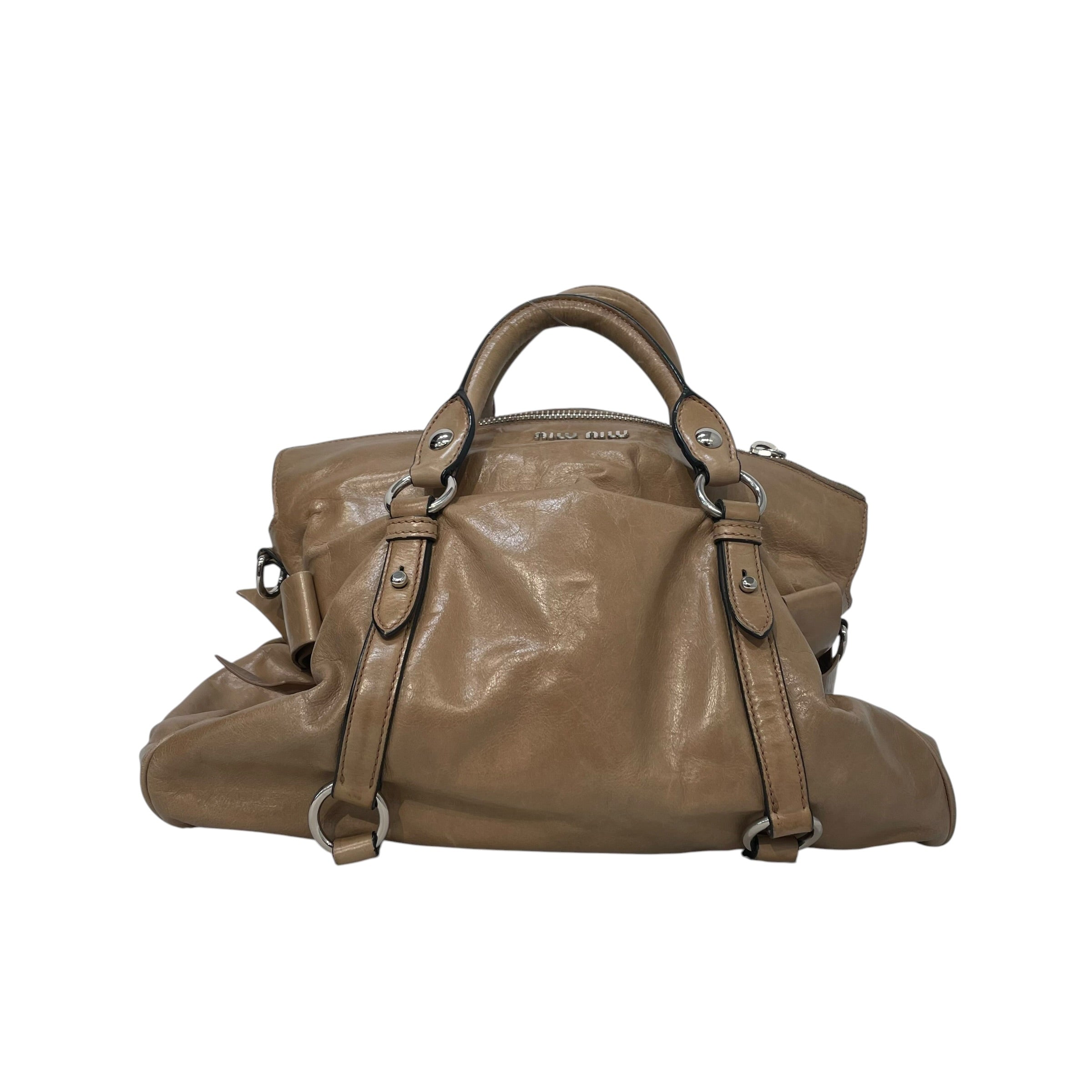 MIU MIU/Hand Bag/Leather/CML/vitello lux bow satchel view 1