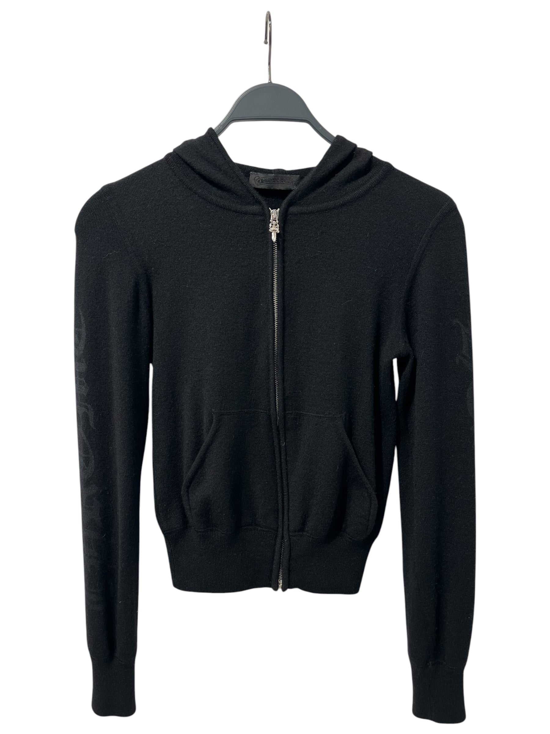 CHROME HEARTS/Hoodie/S/Cashmere/BLK/SLEEVE LOGO DAGGER ZIP 21158 view 1