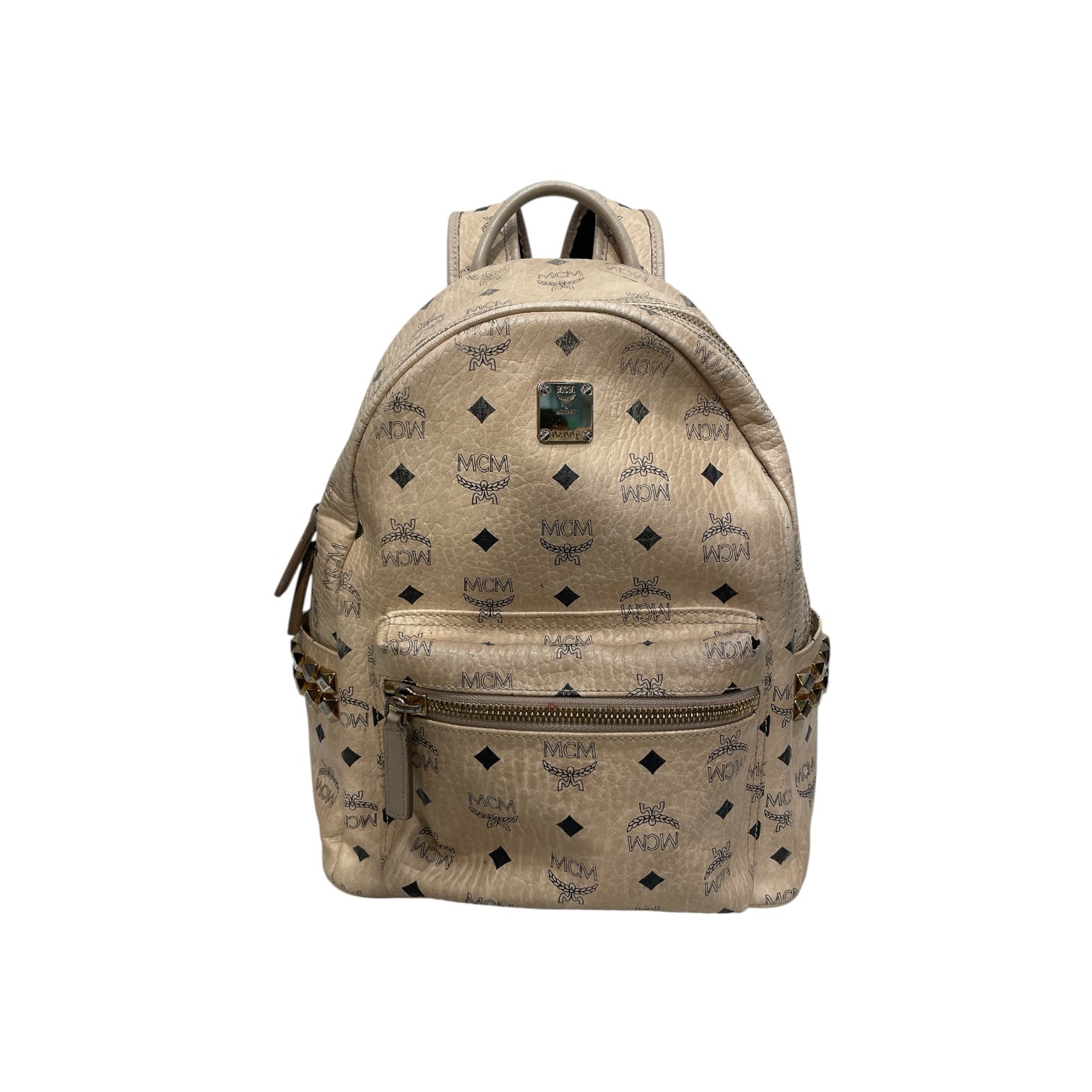 MCM/Backpack/Monogram/Leather/BEG/STUDDED BACKPACK view 1
