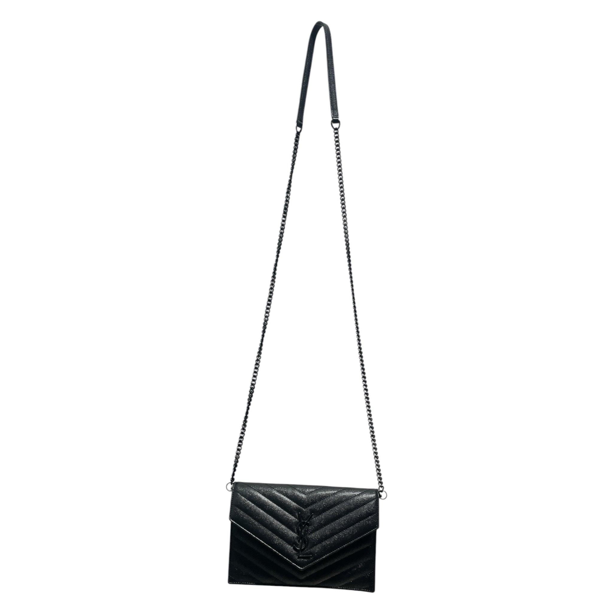 SAINT LAURENT/Cross Body Bag/Leather/BLK/Cassandra Quilted Bag view 1
