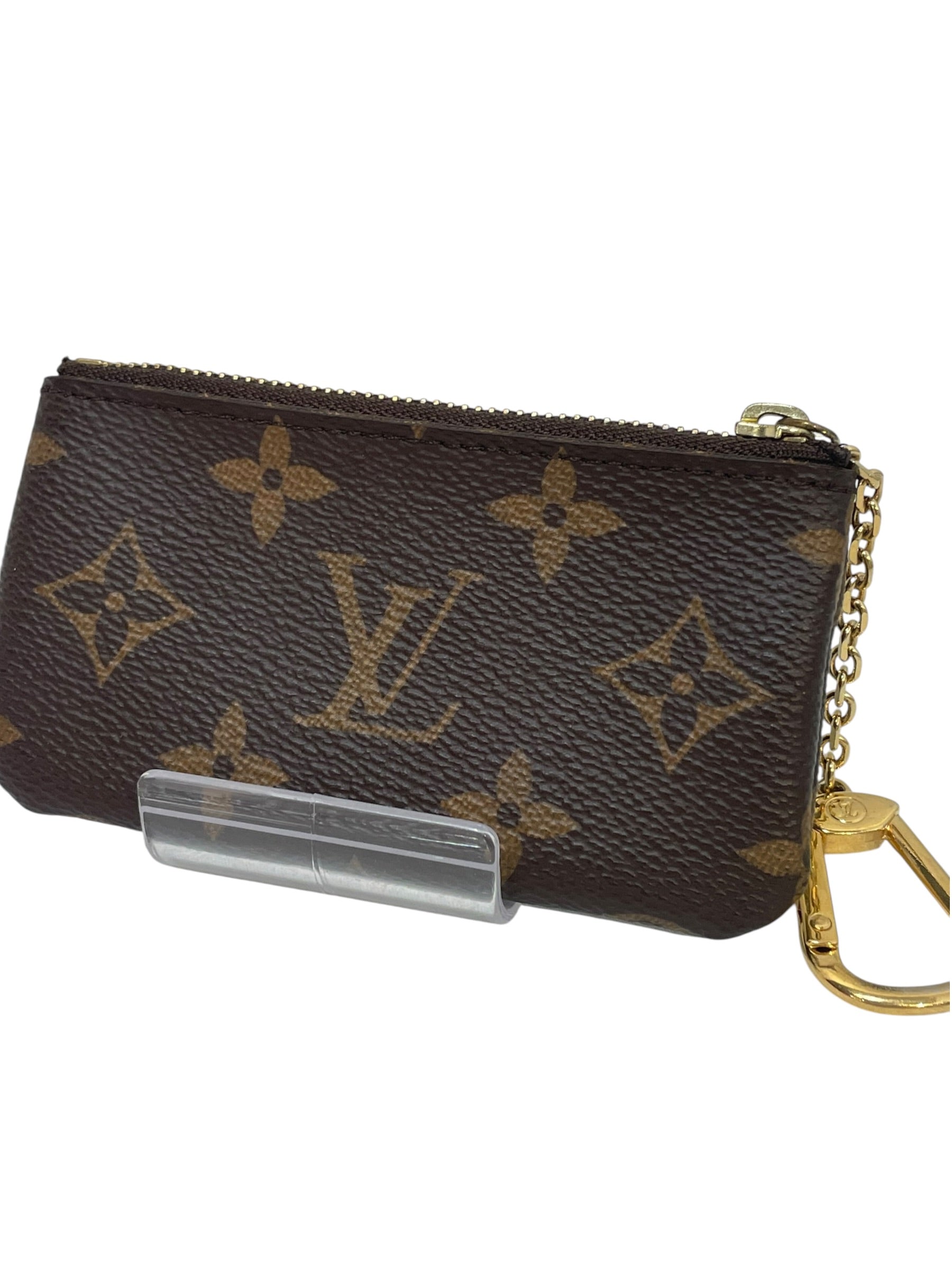 LOUIS VUITTON/Coin Wallet/Monogram/Leather/BRW/L's/clip key pouch view 1
