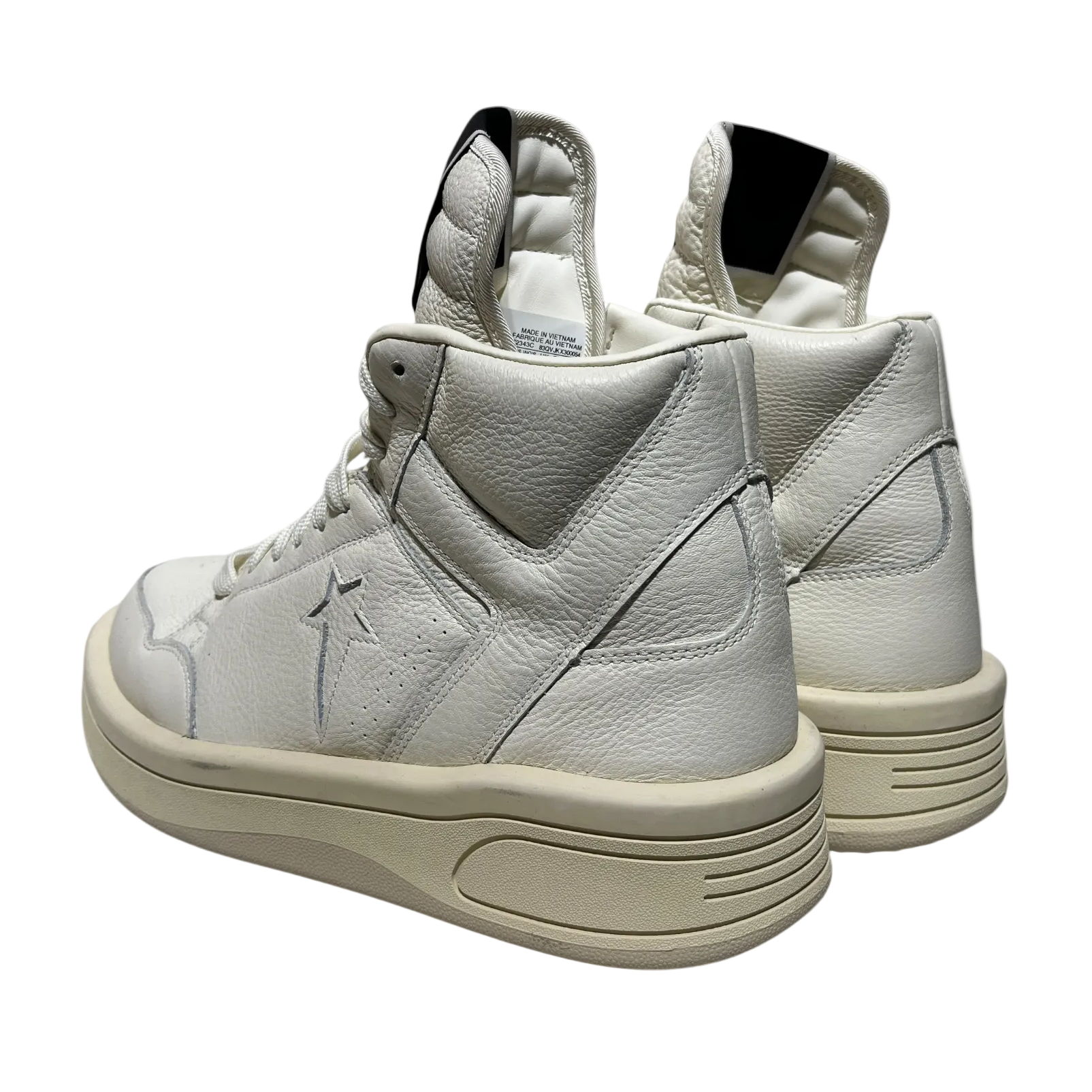 RICK OWENS DRKSHDW/Hi-Sneakers/US 12/Leather/WHT/platform star view 2