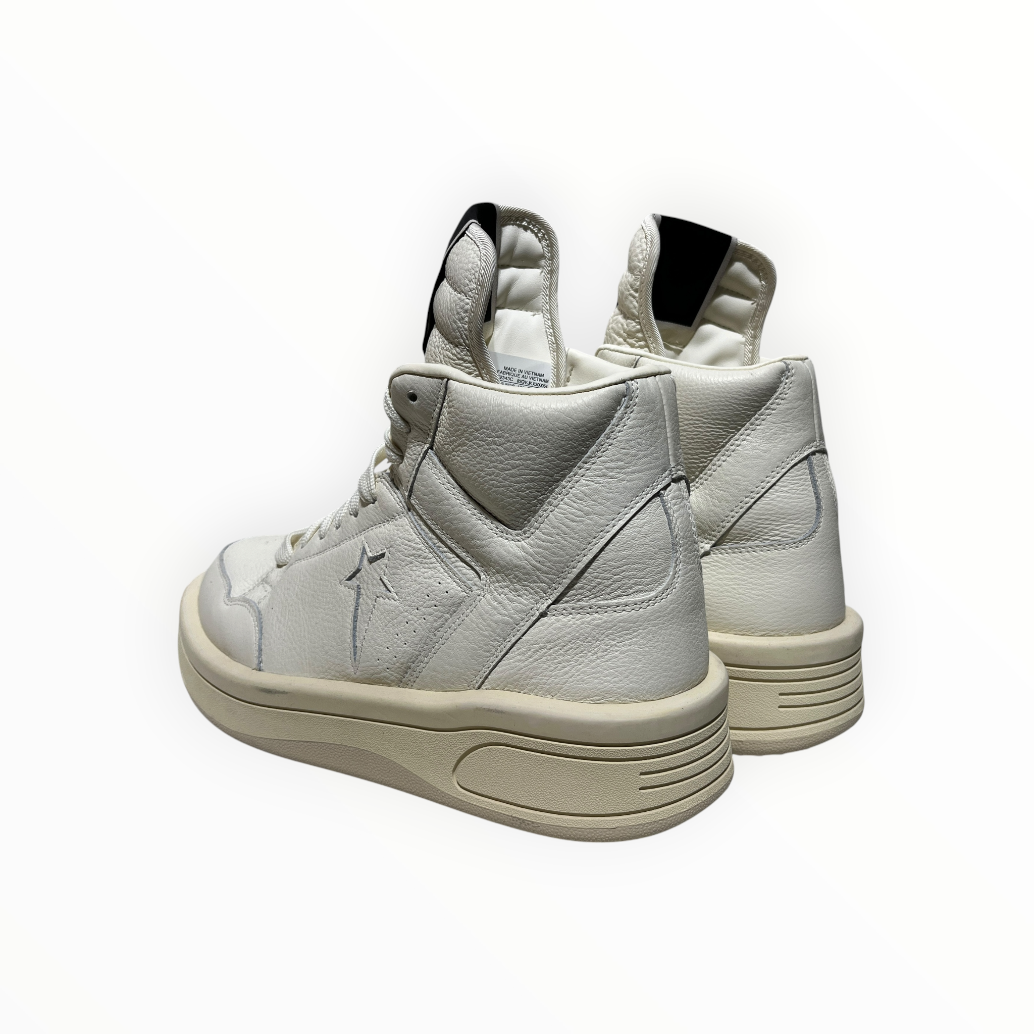 RICK OWENS DRKSHDW/Hi-Sneakers/US 12/Leather/WHT/platform star view 2