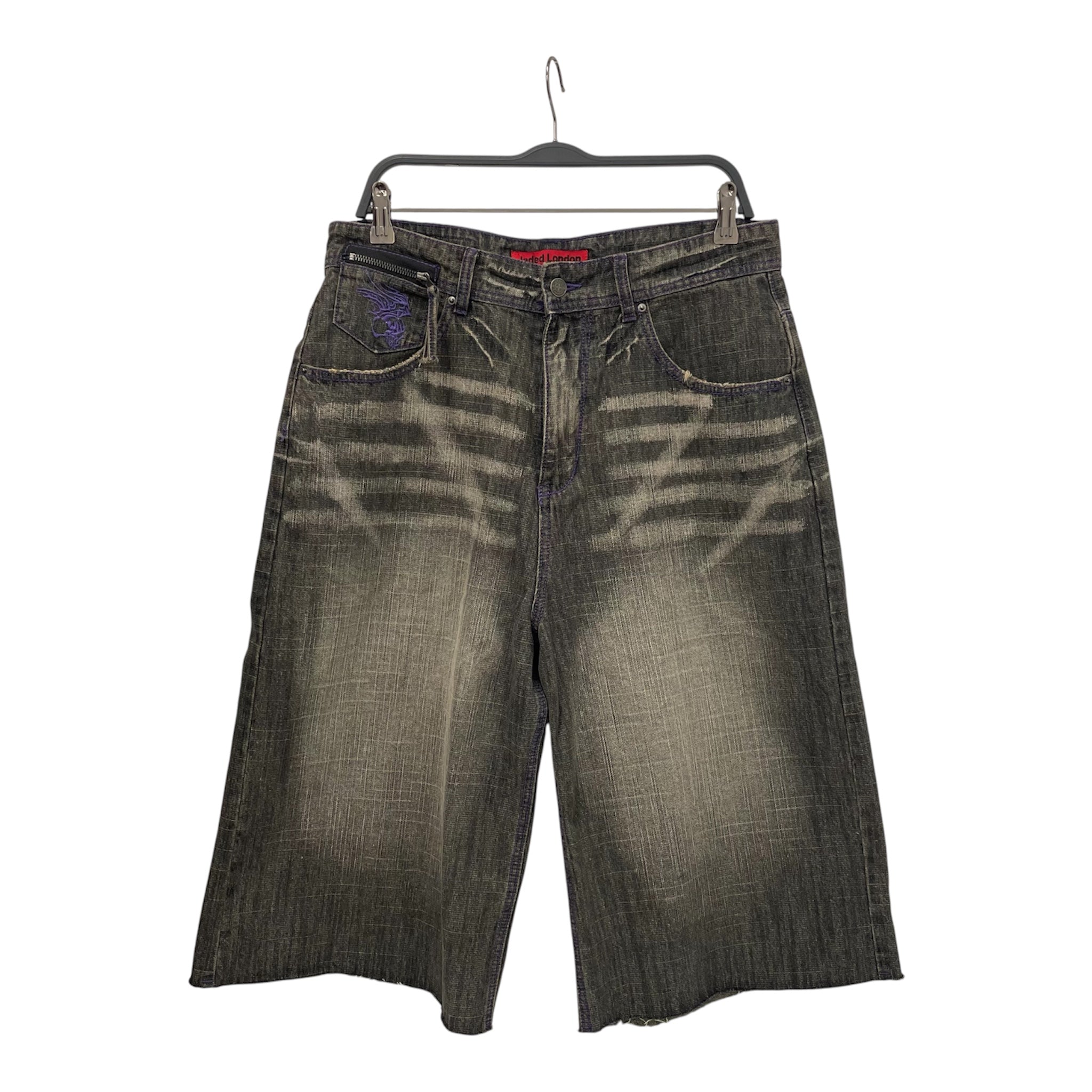 JADED LONDON/Shorts/32/Denim/GRY/PURPLESTITCH view 1