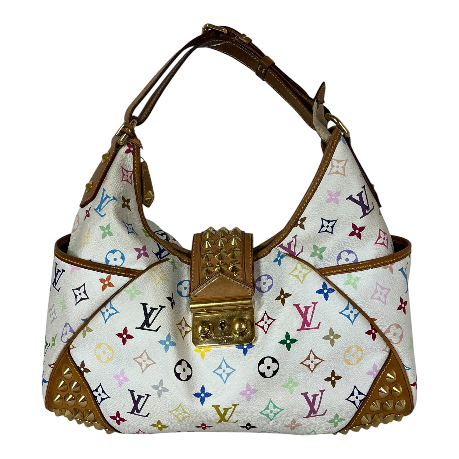 LOUIS VUITTON/Luggage/Monogram/Leather/WHT/STUDDED CHRISSIE view 1