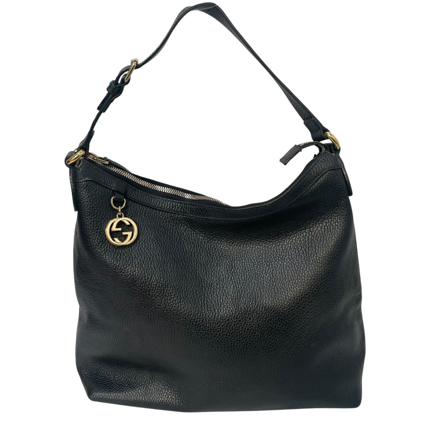 GUCCI/Bag/Leather/BLK/Interlocking G Charm Hobo Bag view 1