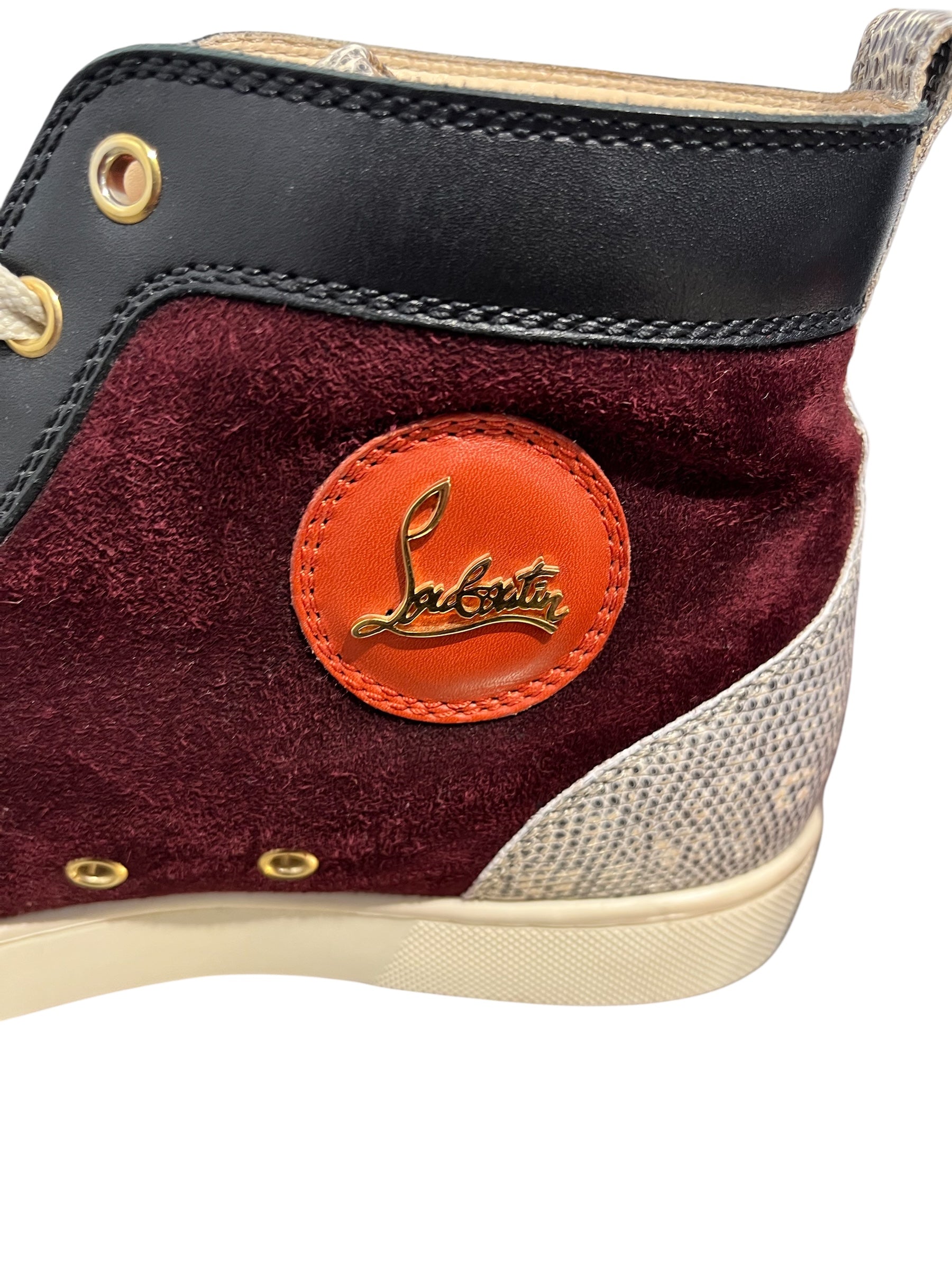 Christian Louboutin/Hi-Sneakers/EU 41.5/Suede/BRD/BRG, RUST, SNAKESKIN HI TOPS view 3