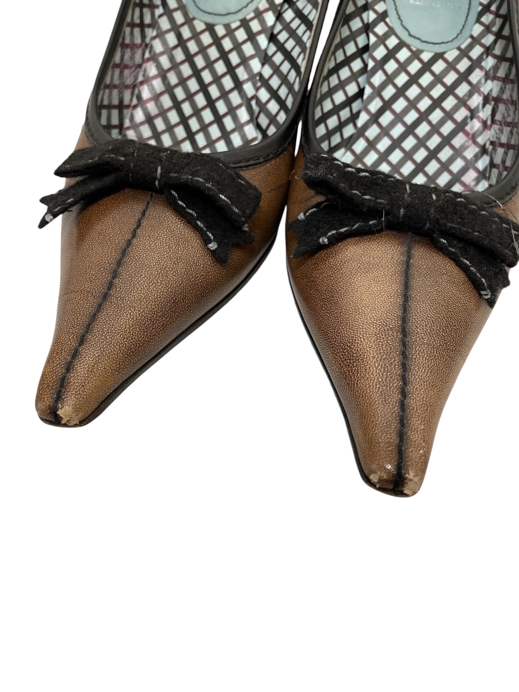 MIU MIU/Heels/EU 39.5/Leather/BRW/V-Tip/ view 8