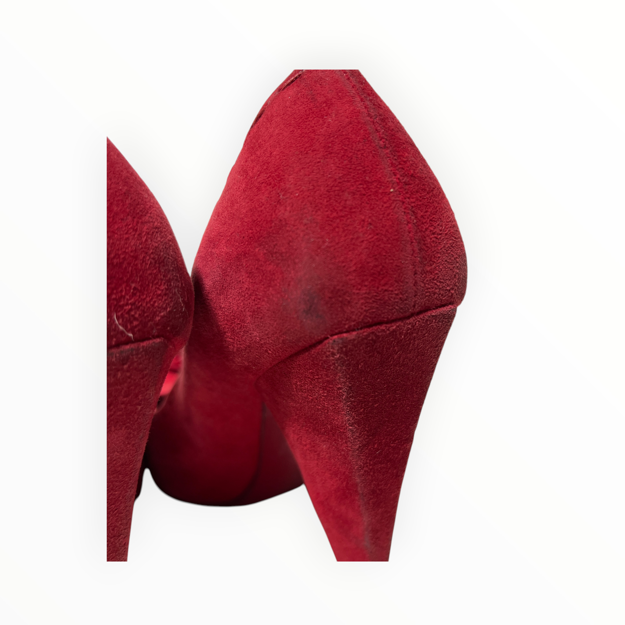 YVES SAINT LAURENT/Heels/EU 36.5/Suede/RED/TASSEL HEEL (LACE TEAR) view 6