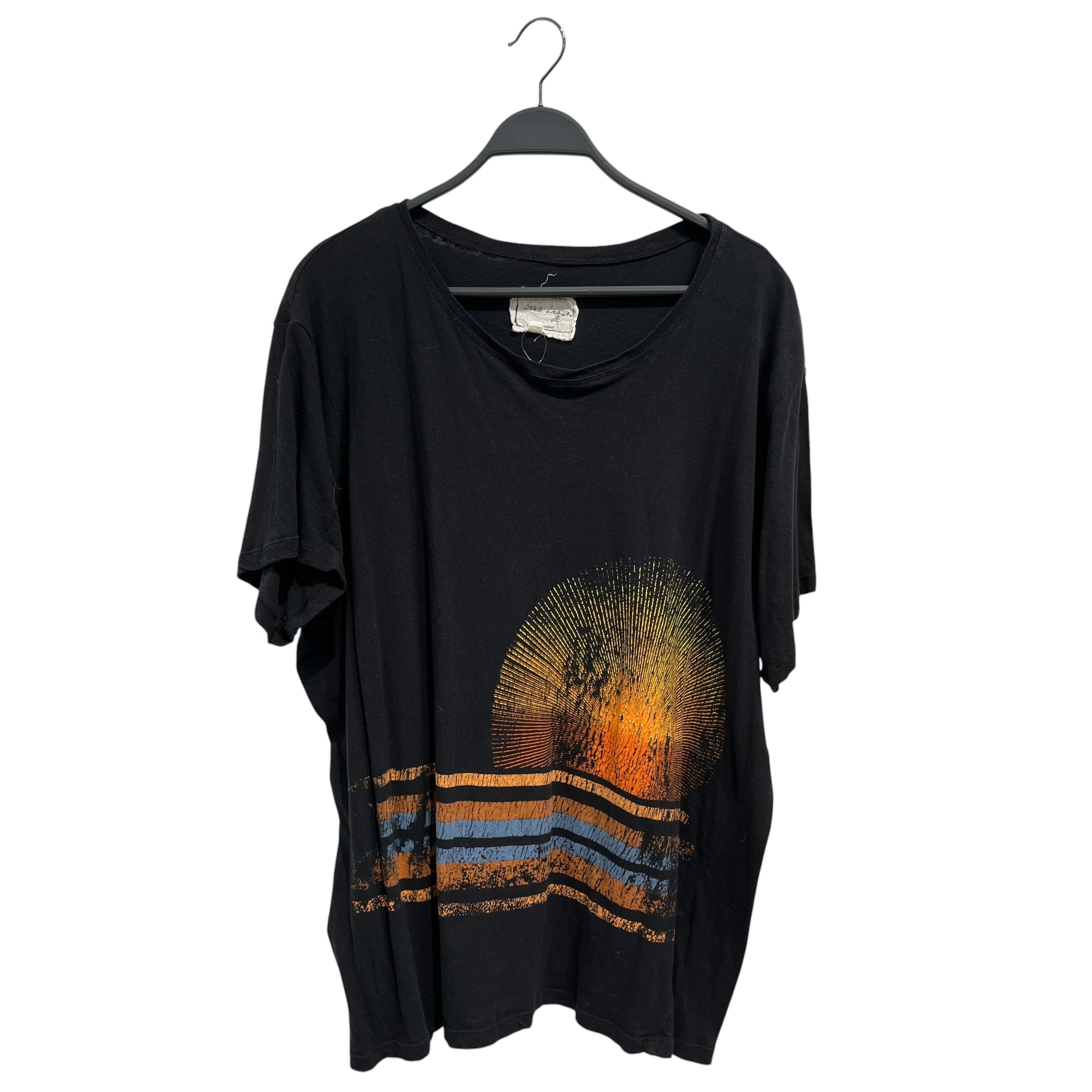 GREG LAUREN/T-Shirt/4/Cotton/BLK/Graphic/sunrise print view 1