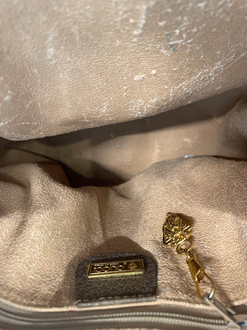 GUCCI/Cross Body Bag/OS/Monogram/Leather/BEG/vintage gucci pouch