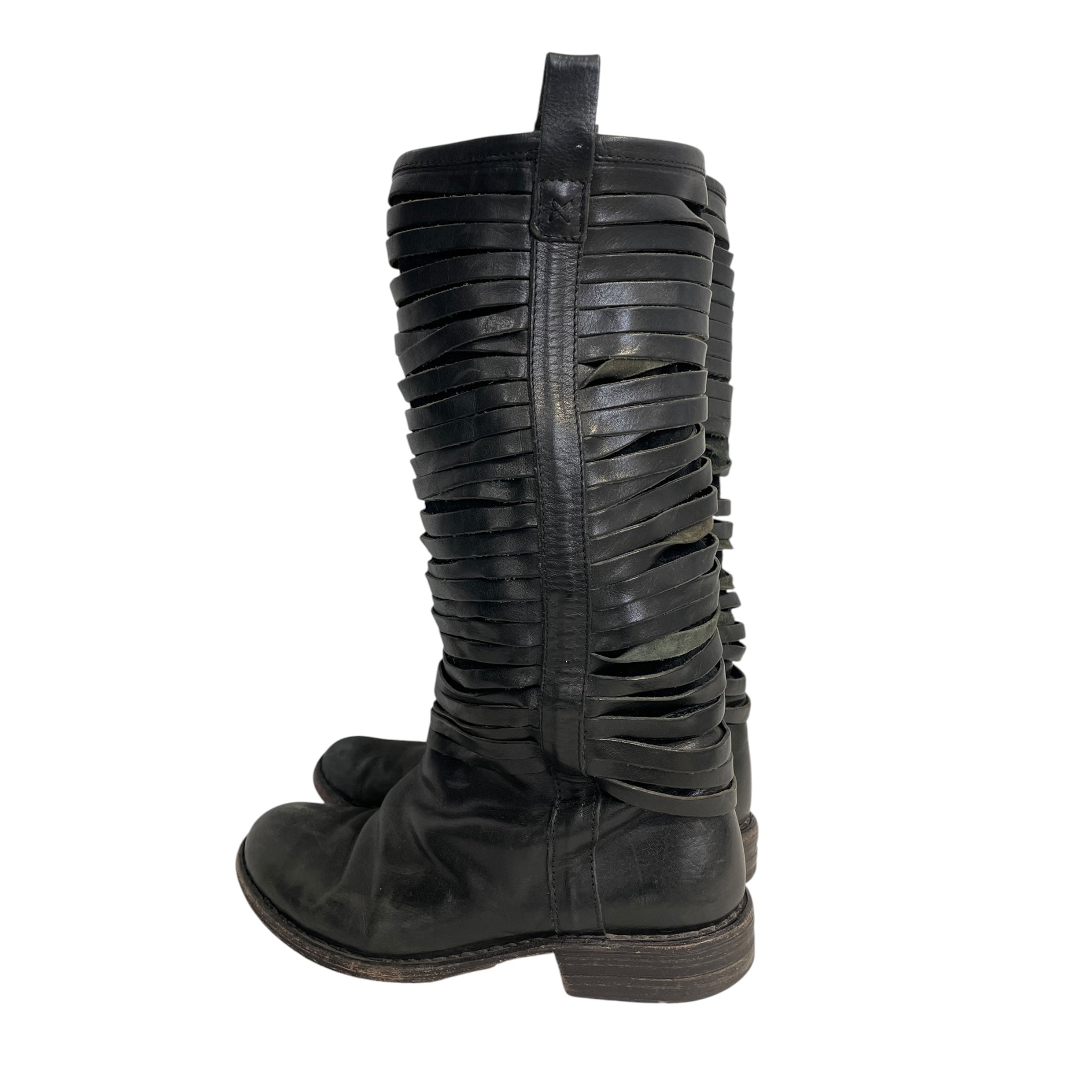 FIORENTINI+BAKER/Biker Boots/EU 36.5/Leather/BLK/RIBBED NOTHCES ALL OVER view 2