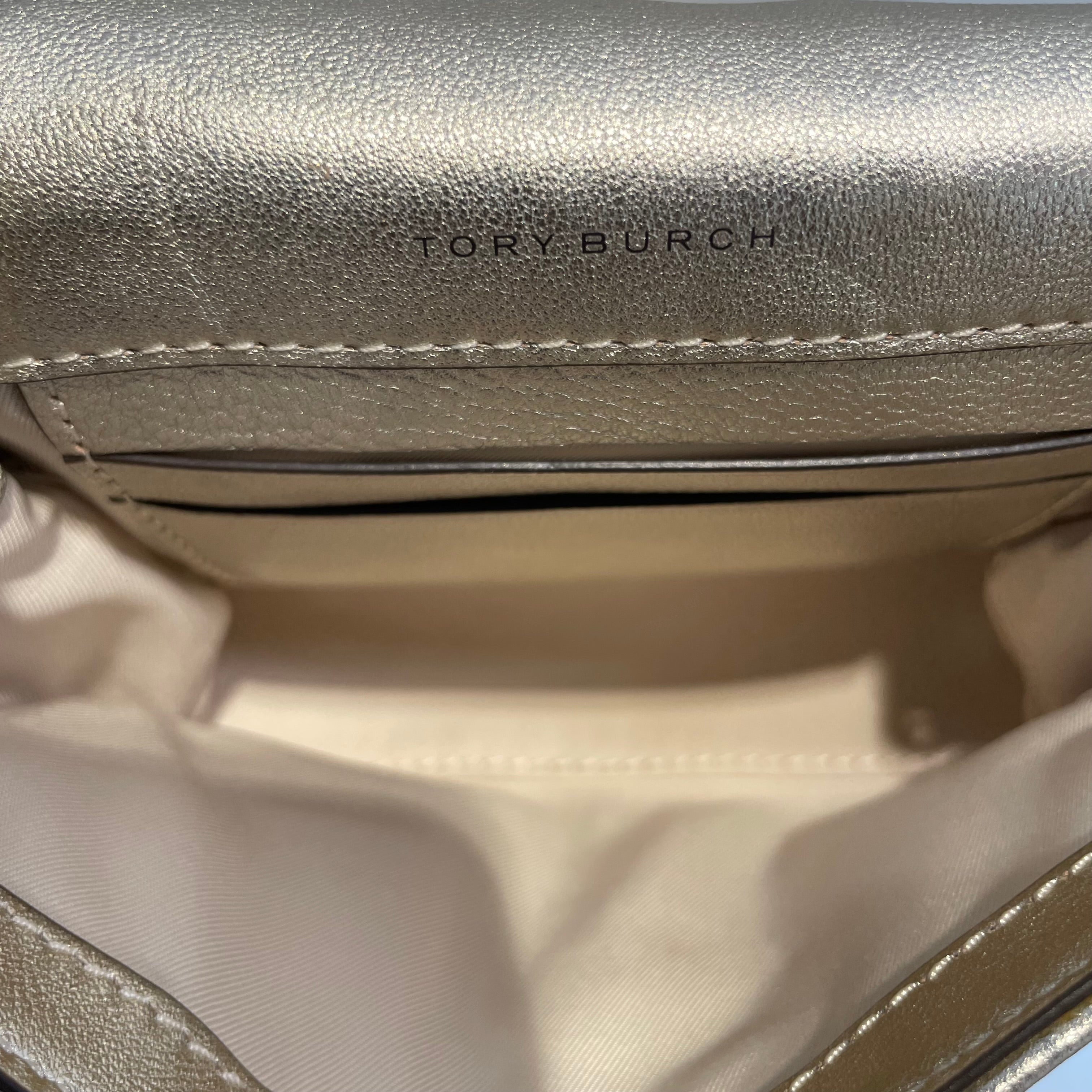 TORY BURCH/Cross Body Bag/Glitter/Leather/GLD/CRYSTAL GEM/GLD STRAP view 4