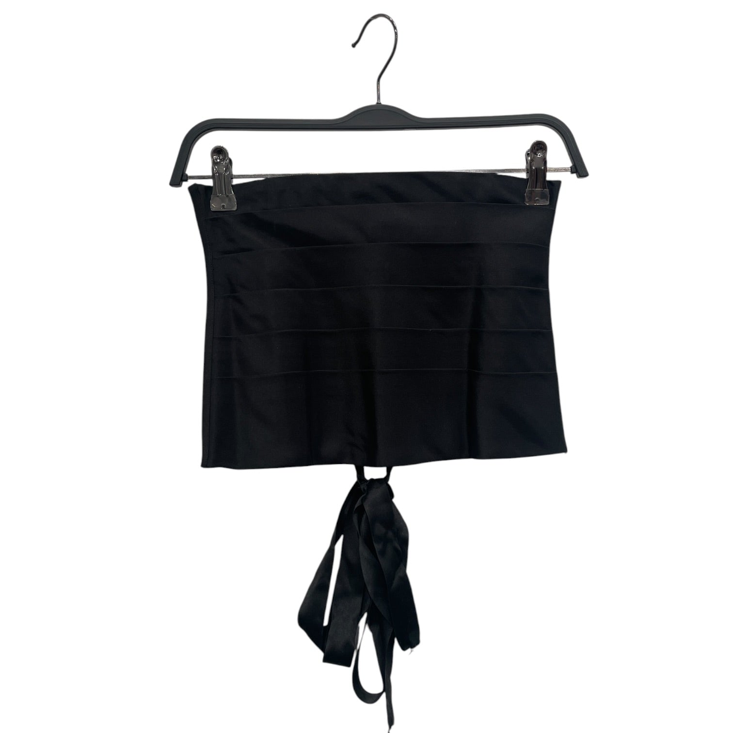 THOM BROWNE. NEW YORK/Shirt/SS/Cotton/BLK/THOM B NY CORSET LACEUP BACK view 1