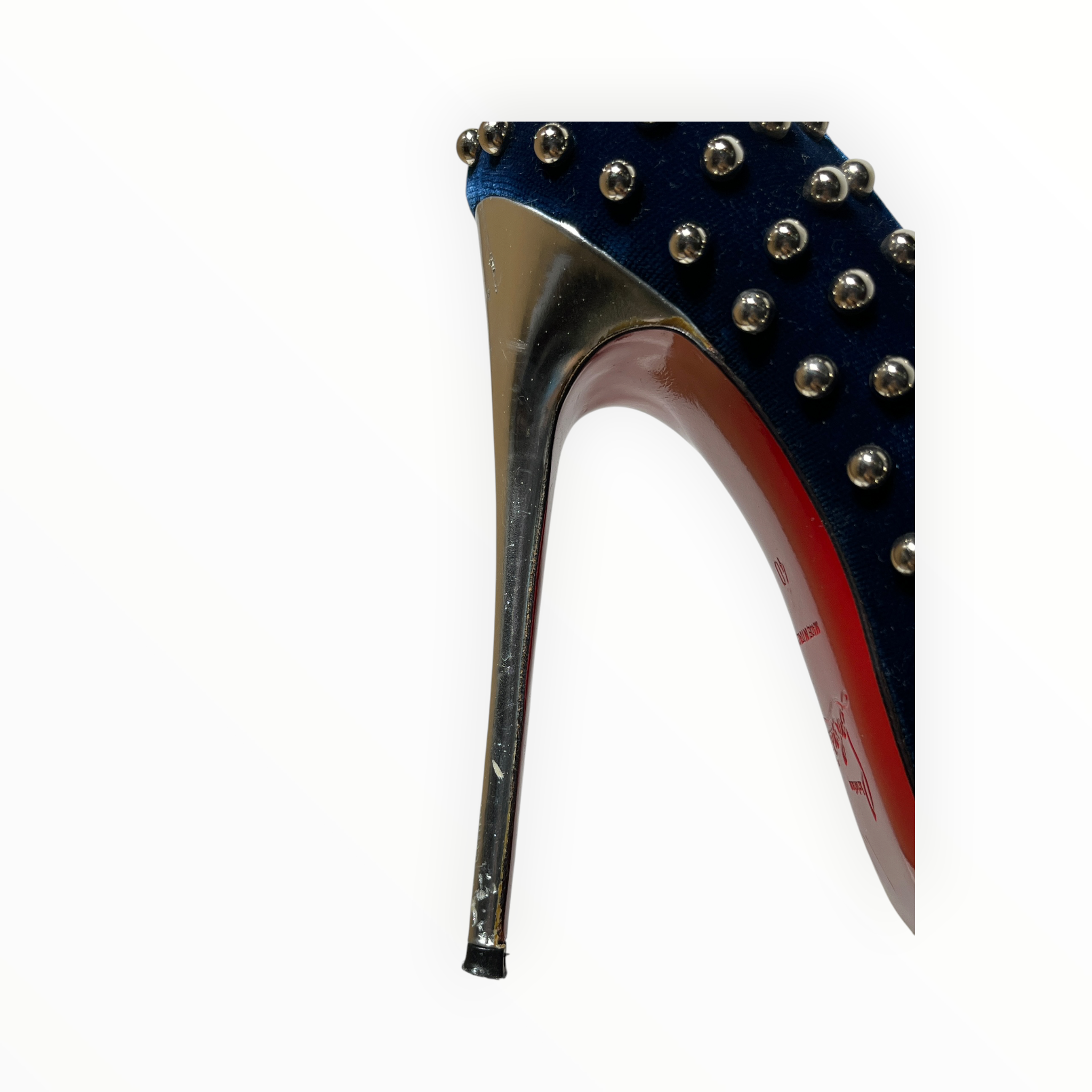 Christian Louboutin/Heels/EU 40/NVY/VELVET SILVER BEADS view 10