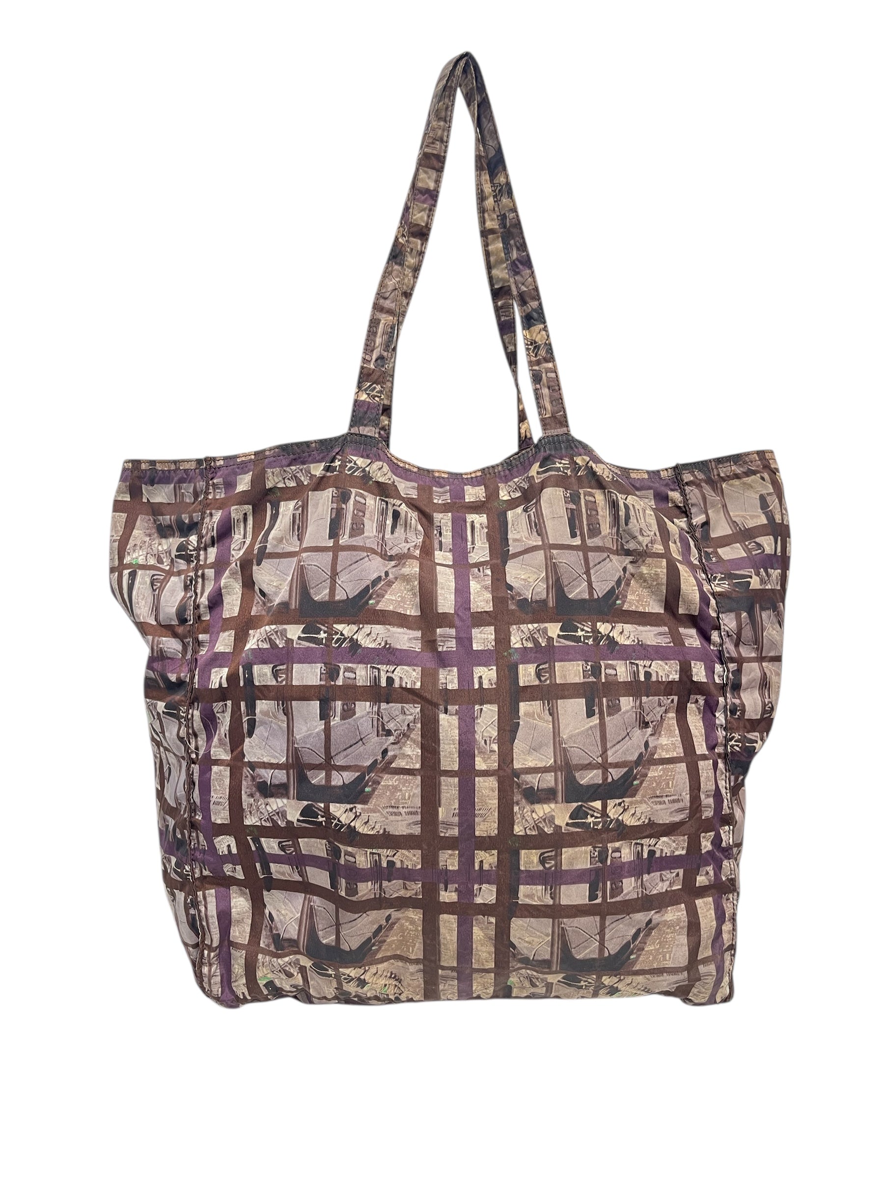PRADA/Tote Bag/Graphic/Nylon/BRW/SUBWAY GRAPHICBROWN LOGO view 3