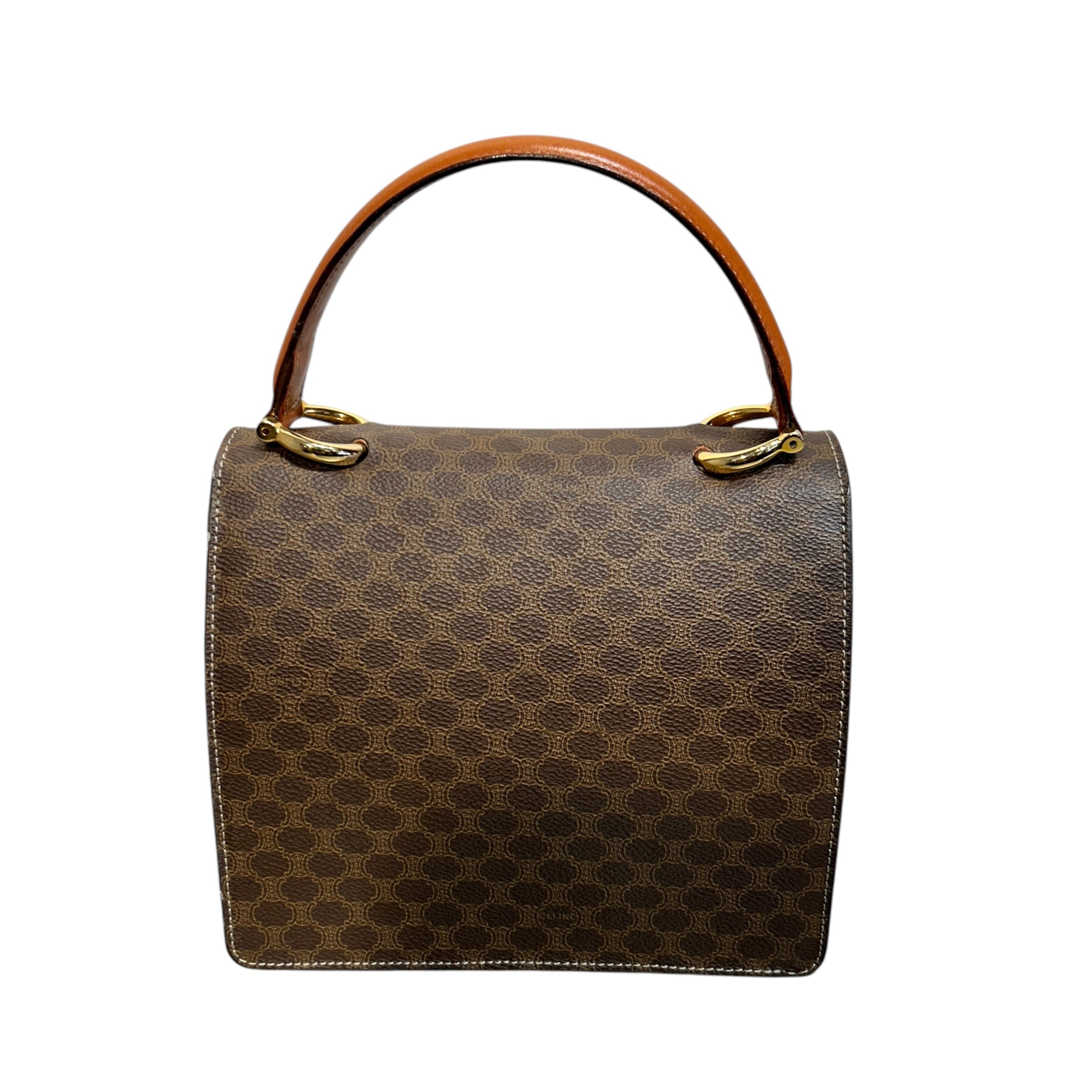 CELINE/Hand Bag/Monogram/Leather/BRW/MACADAM DOUBLE FLAP view 2