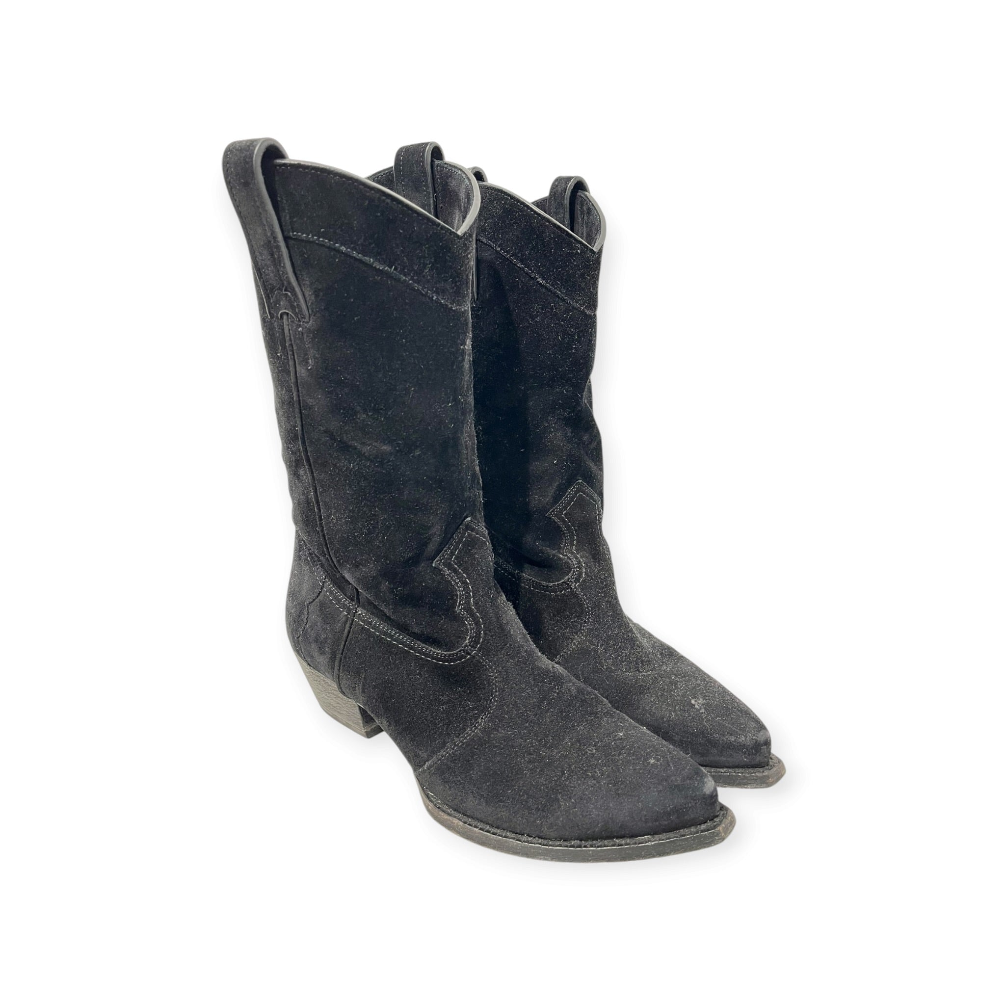 YVES SAINT LAURENT/Boots/US 9.5/Suede/BLK/WESTERN COWBOY BOOT view 5