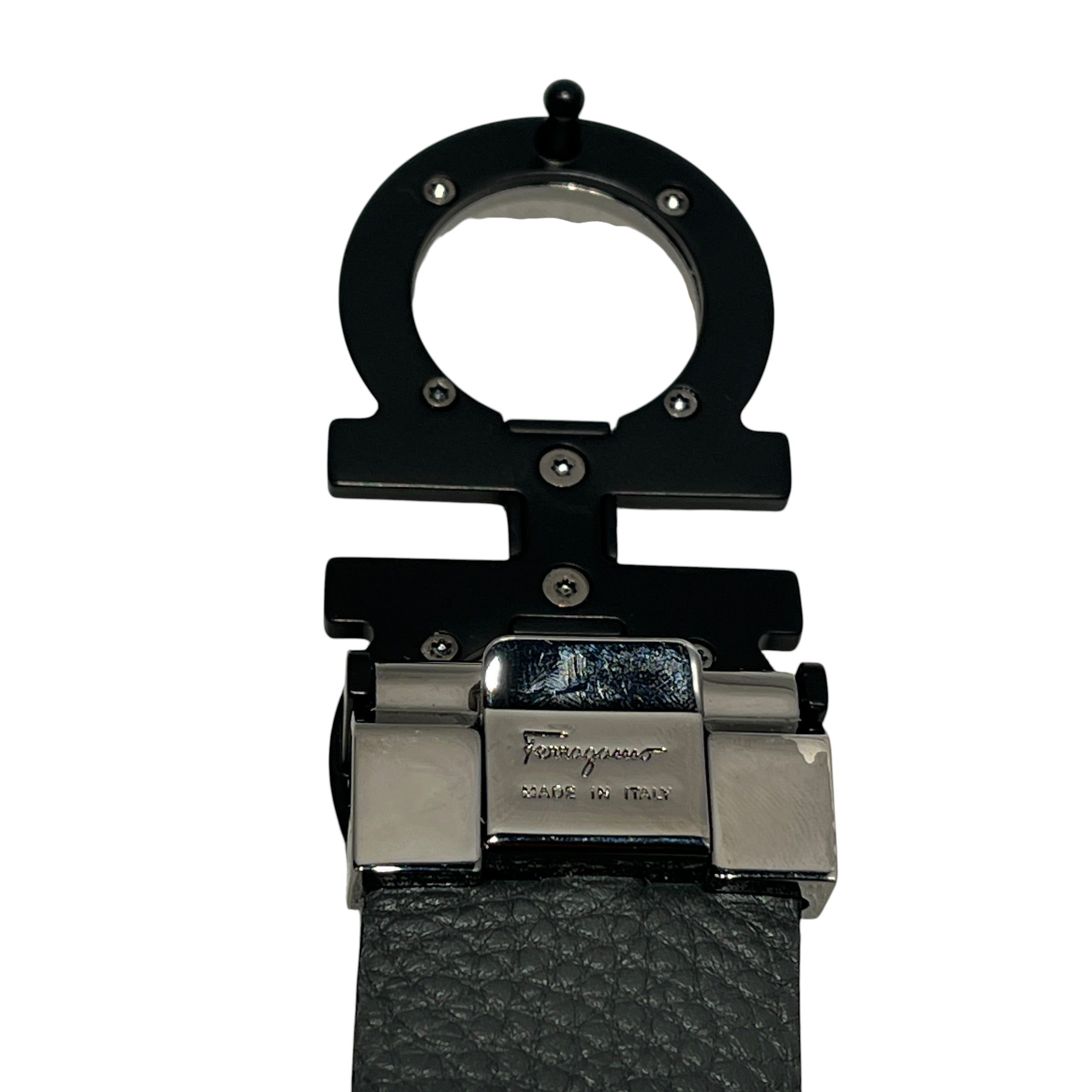 Salvatore Ferragamo/Belt/Leather/BLK/M's/PEBBLED LEATHER/GUNMETAL BUCKL view 9
