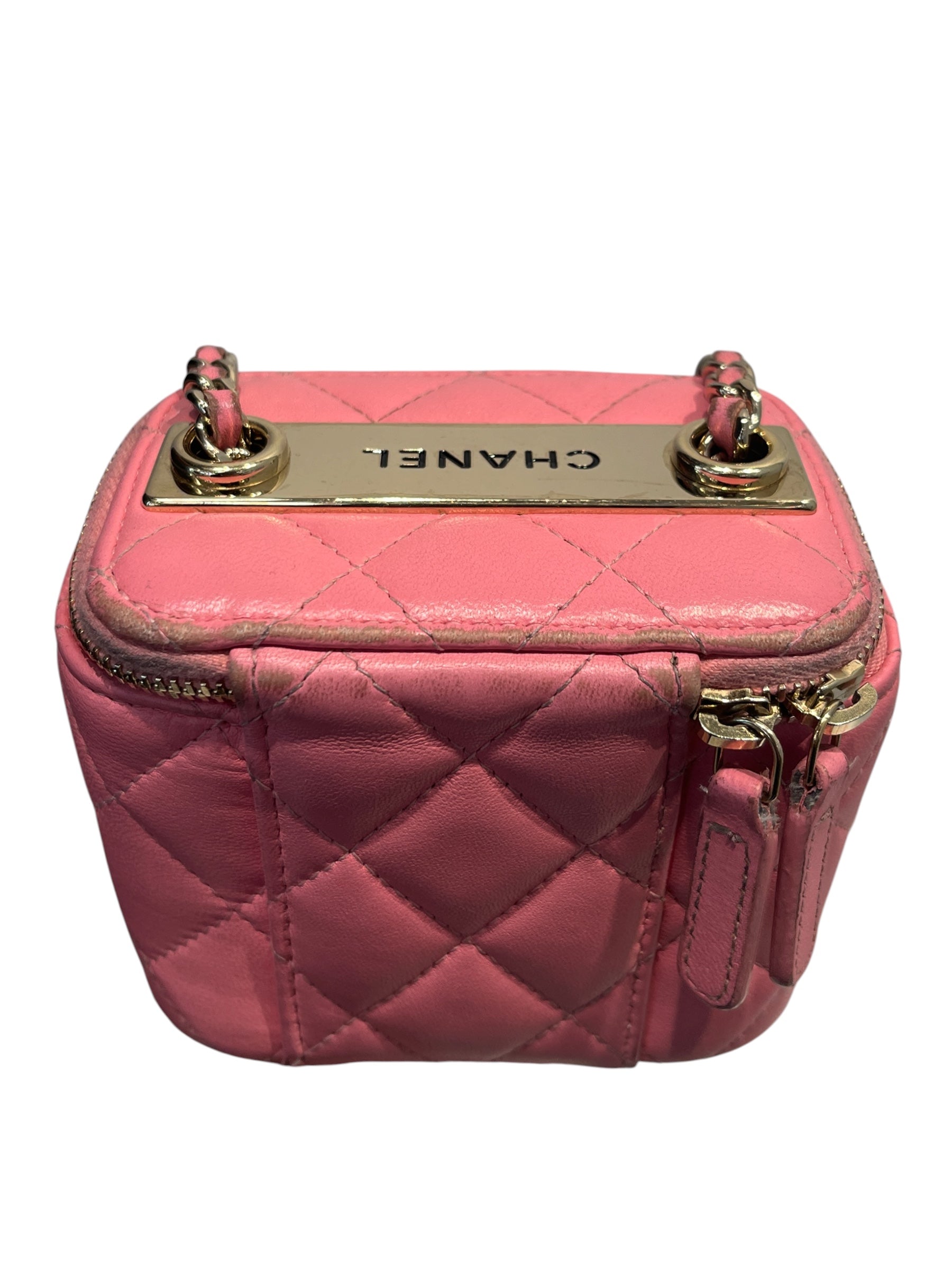 CHANEL/Cross Body Bag/Leather/PNK/QUILTED MINI VANITY CASE view 9
