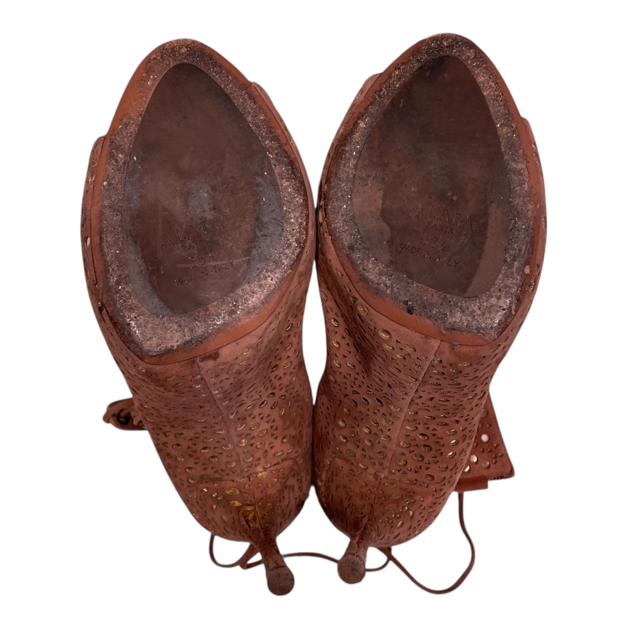 ALAIA/Heels/EU 38.5/Suede/BEG/LACE UP HEELS view 6