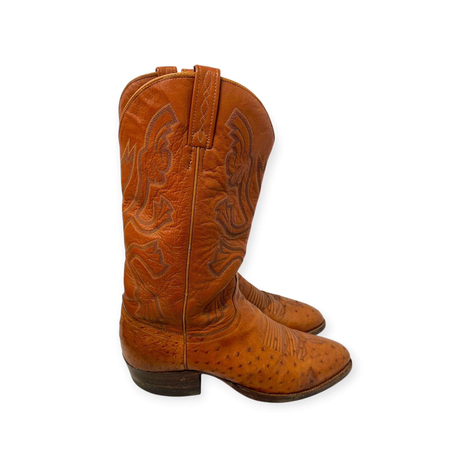 Vintage/Cowboy Boots/US 10/Leather/BRW/COGNAC OSTRICH QUILL view 6