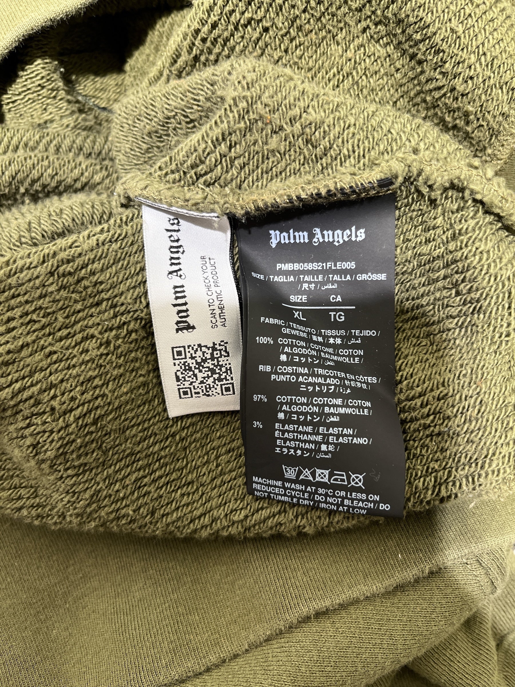 Palm Angels/Hoodie/XL/Cotton/GRN/TONAL TEDDY BEAR view 4