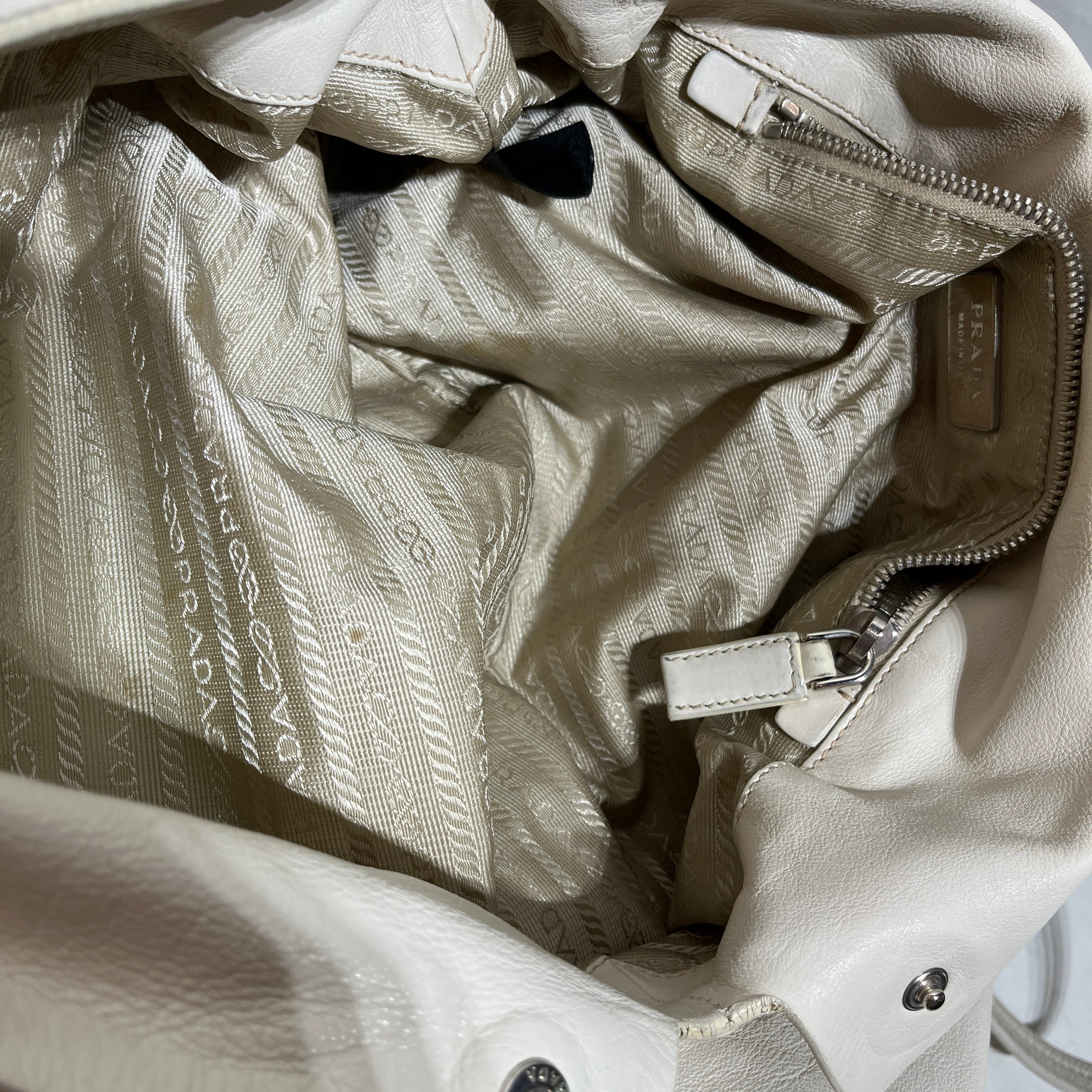PRADA/Hand Bag/Leather/CRM/CROC PRINTED CLASP view 6