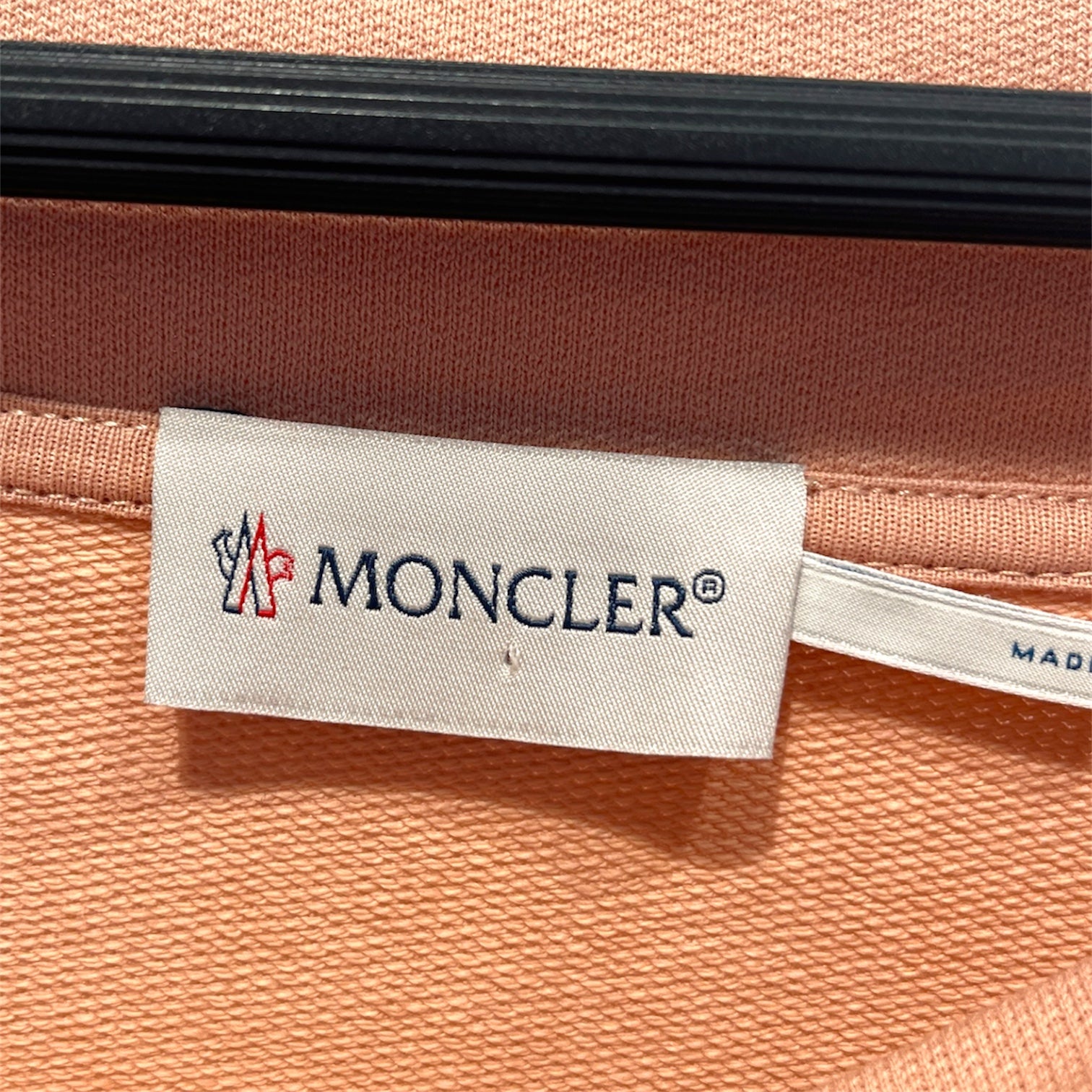 MONCLER/Sweatshirt/S/Graphic/Cotton/PNK/Pullover/Logo-applique boat neck view 3