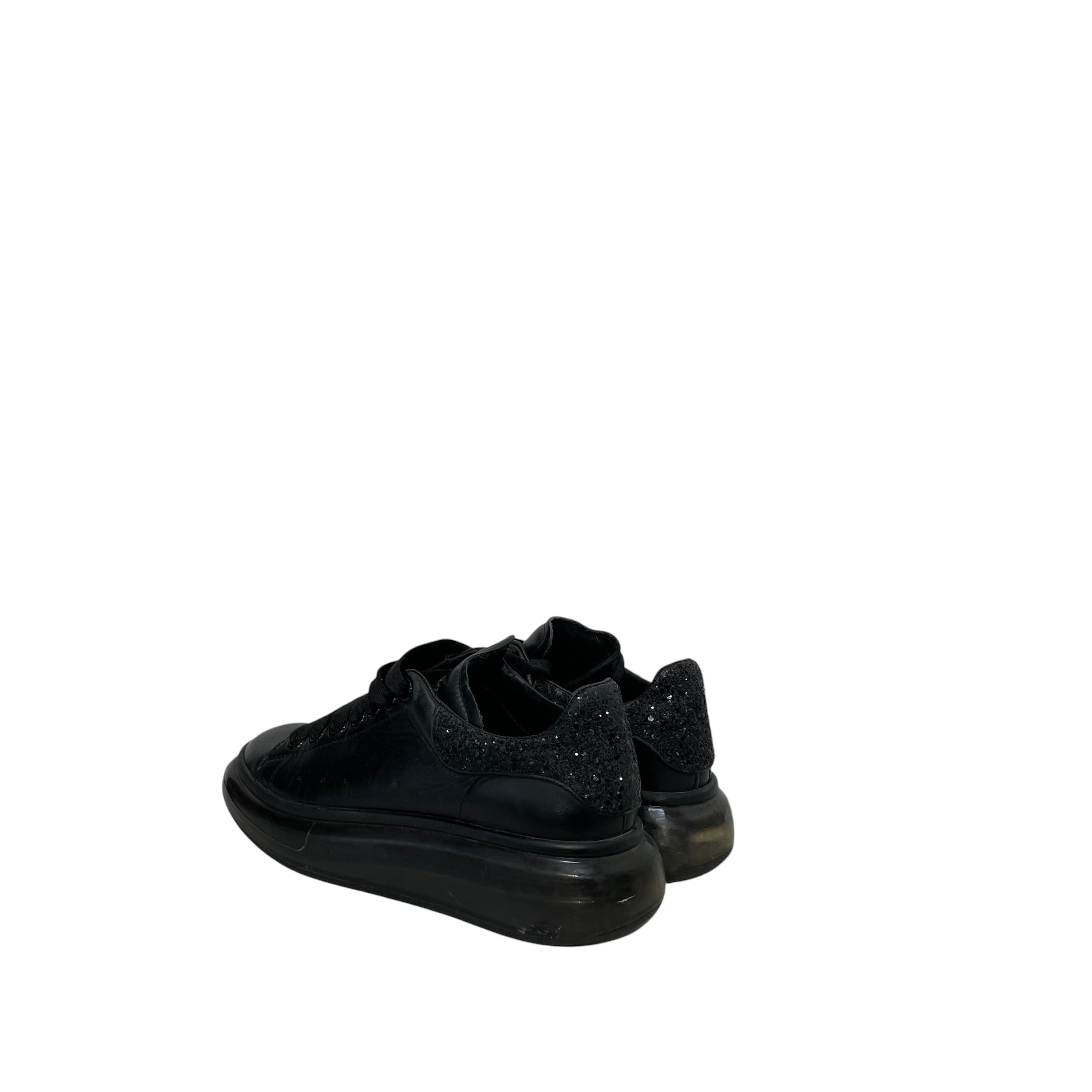 Alexander McQueen/Low-Sneakers/EU 37/Leather/BLK/OVERSIZED GLITTER view 2