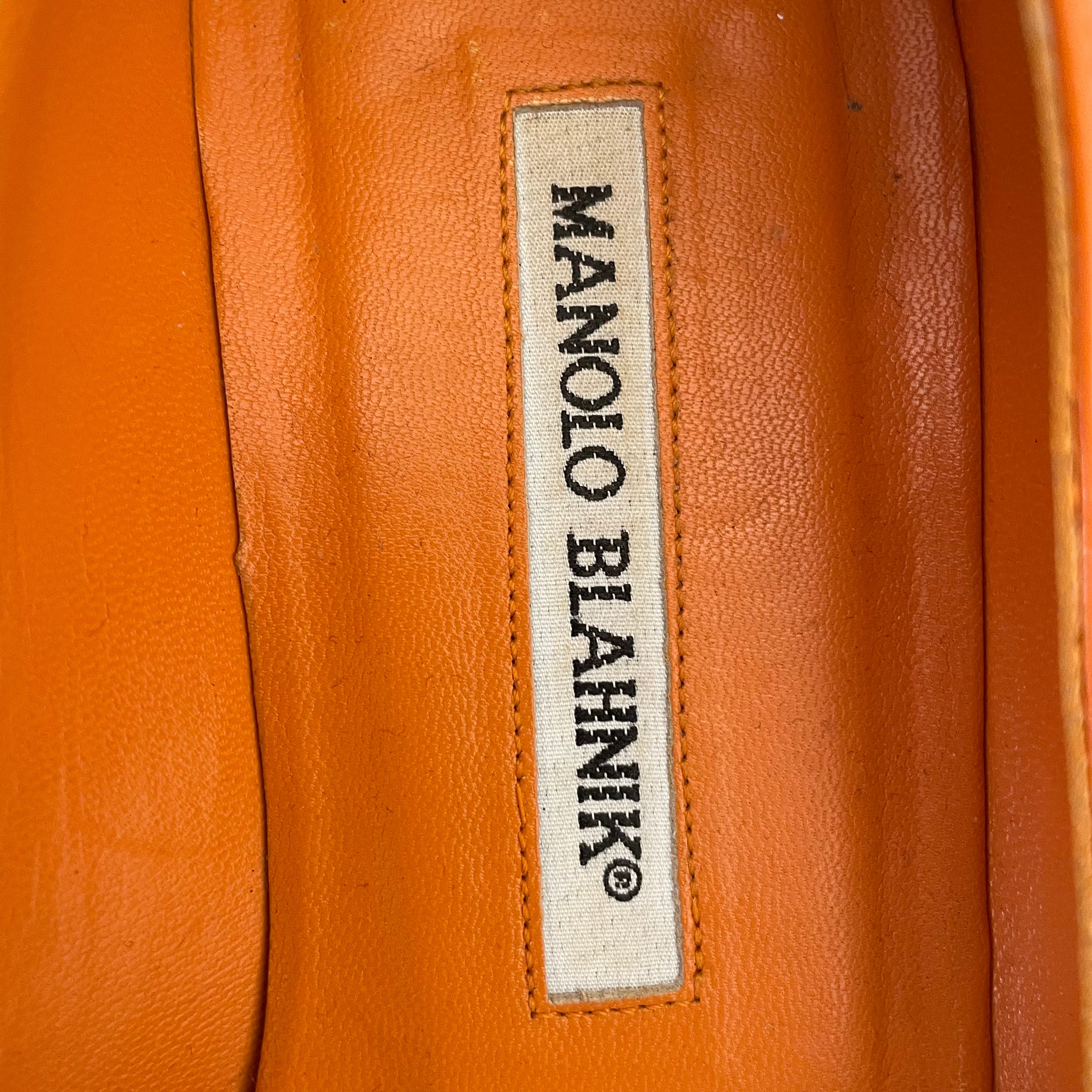 MANOLO BLAHNIK/Flat Shoes/US 7.5/ORN/ORANGE BALLET FLATS view 5
