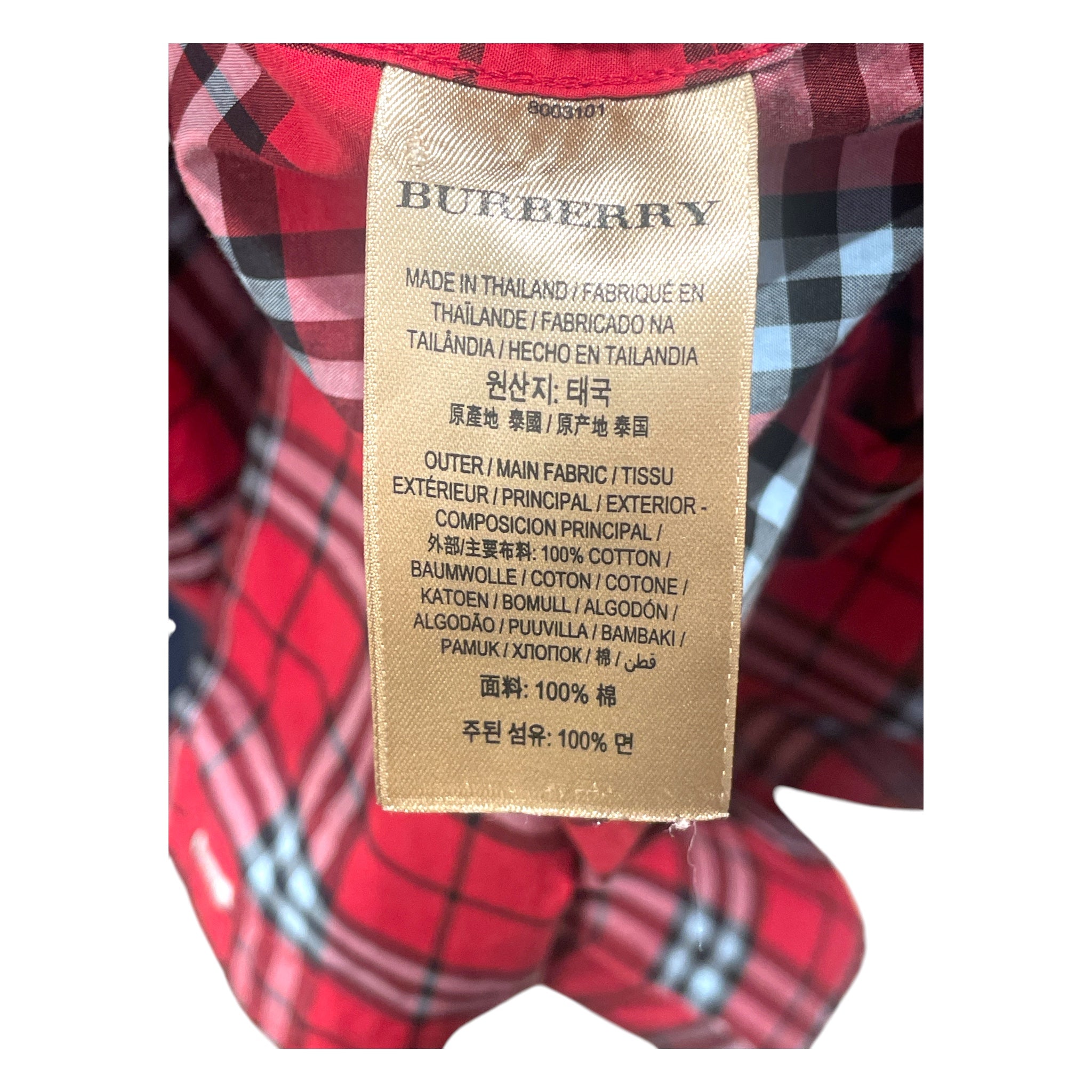 BURBERRY/LS Shirt/M/Cotton/RED/Plaid/BURBERRY RED PLAID LS BUTTONUP view 4